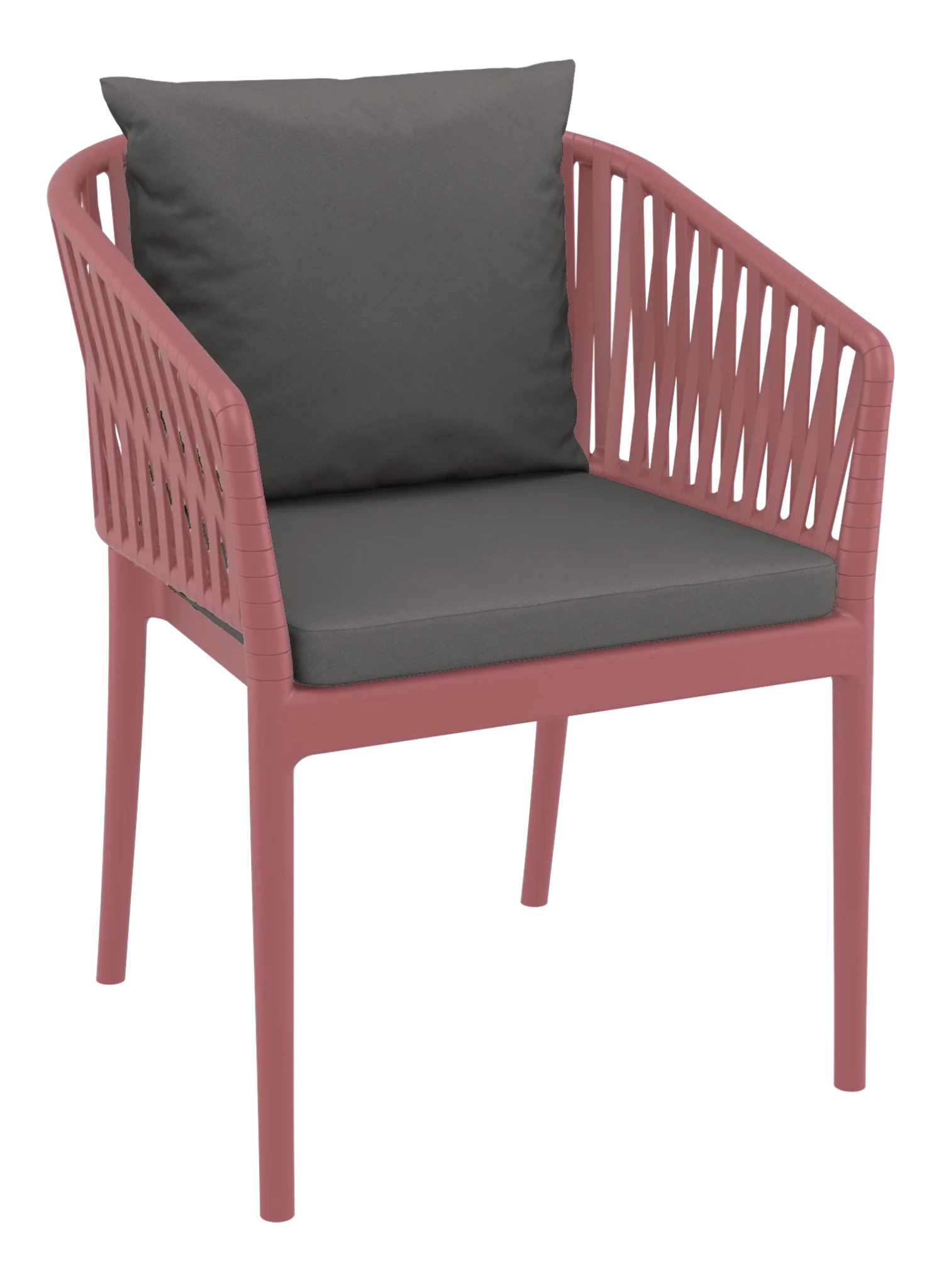 Siesta Portofino Armchair Marsala Dark Grey Cushions | Office Furniture Designs