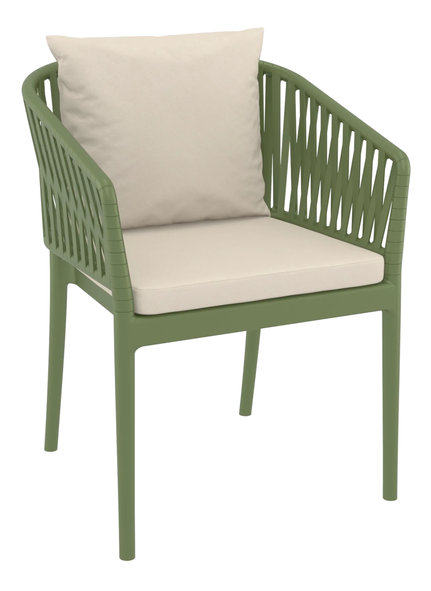 Siesta Portofino Armchair Olive Beige Cushions | Office Furniture Designs