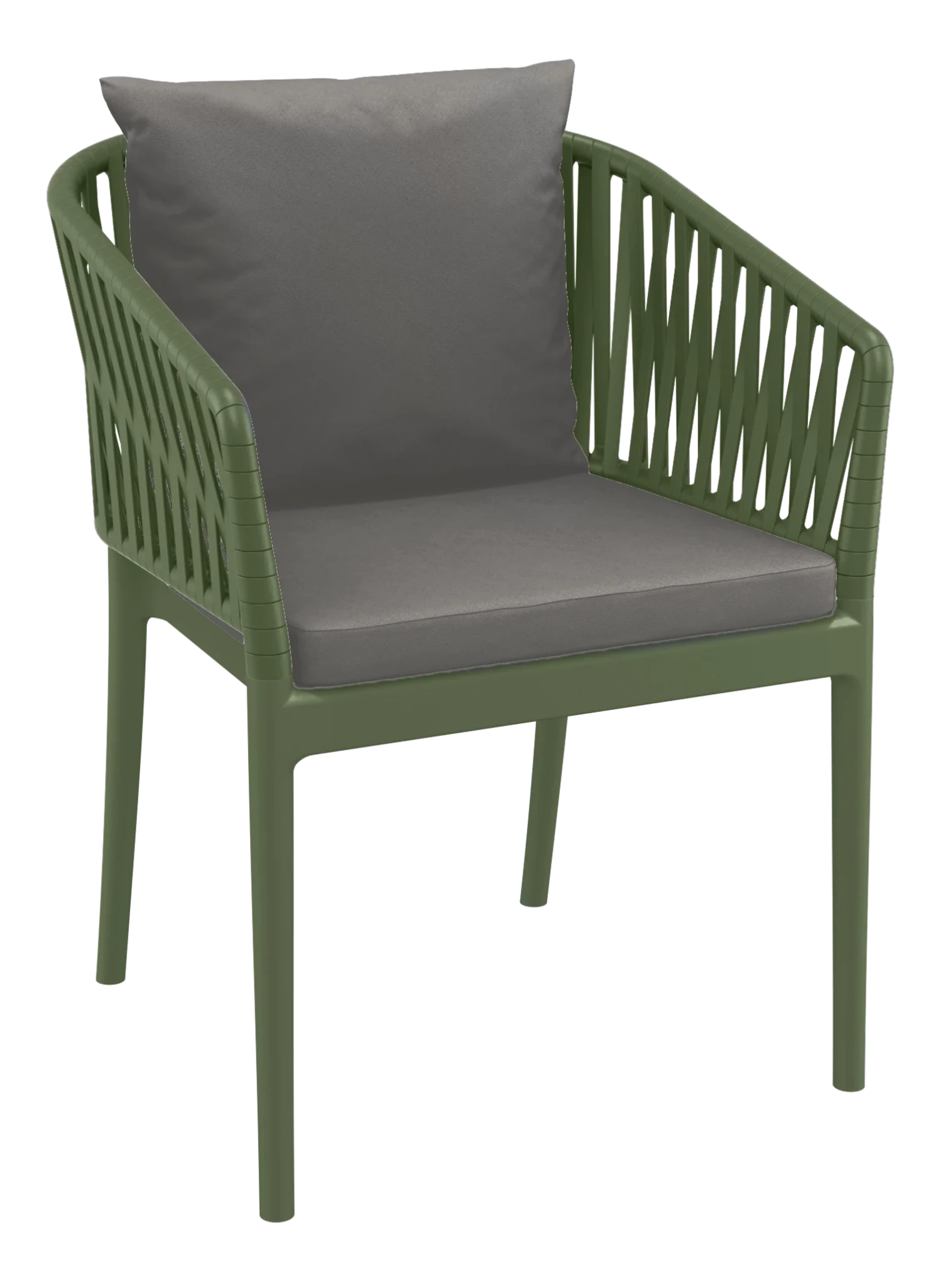 Siesta Portofino Armchair Olive Dark Grey Cushions | Office Furniture Designs