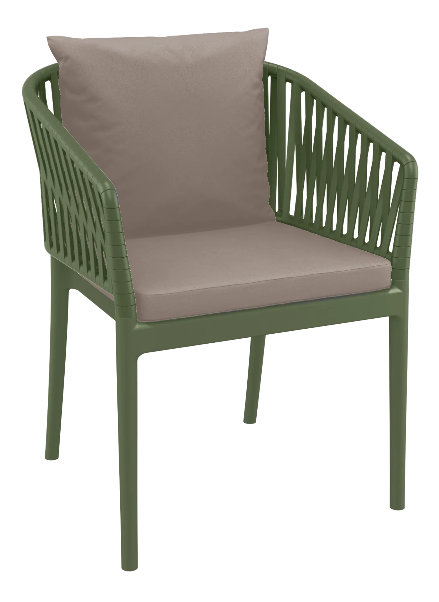 Siesta Portofino Armchair Olive Light Brown Cushions | Office Furniture Designs