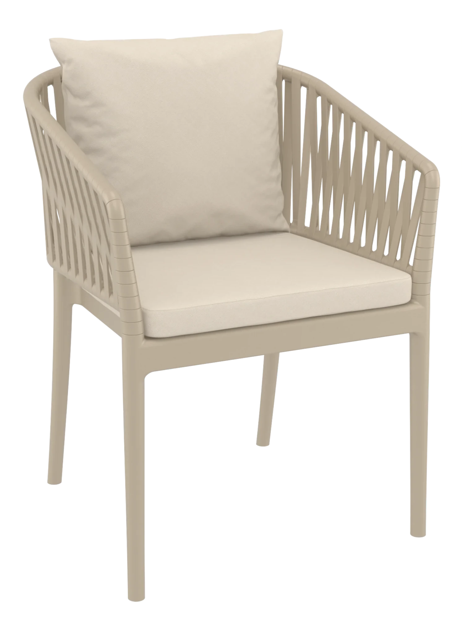 Siesta Portofino Armchair Taupe Beige Cushions | Office Furniture Designs