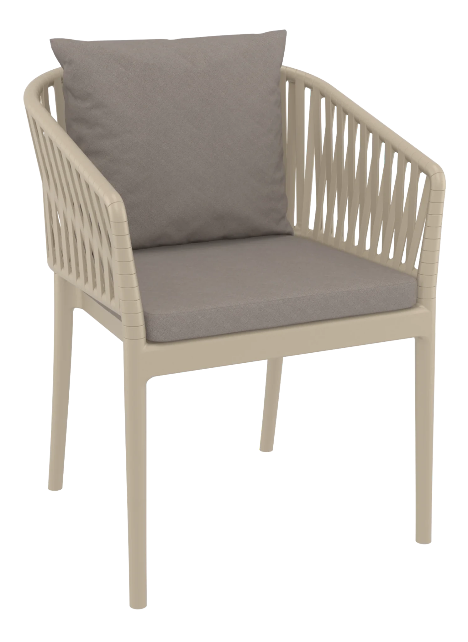 Siesta Portofino Armchair Taupe Light Brown Cushions | Office Furniture Designs
