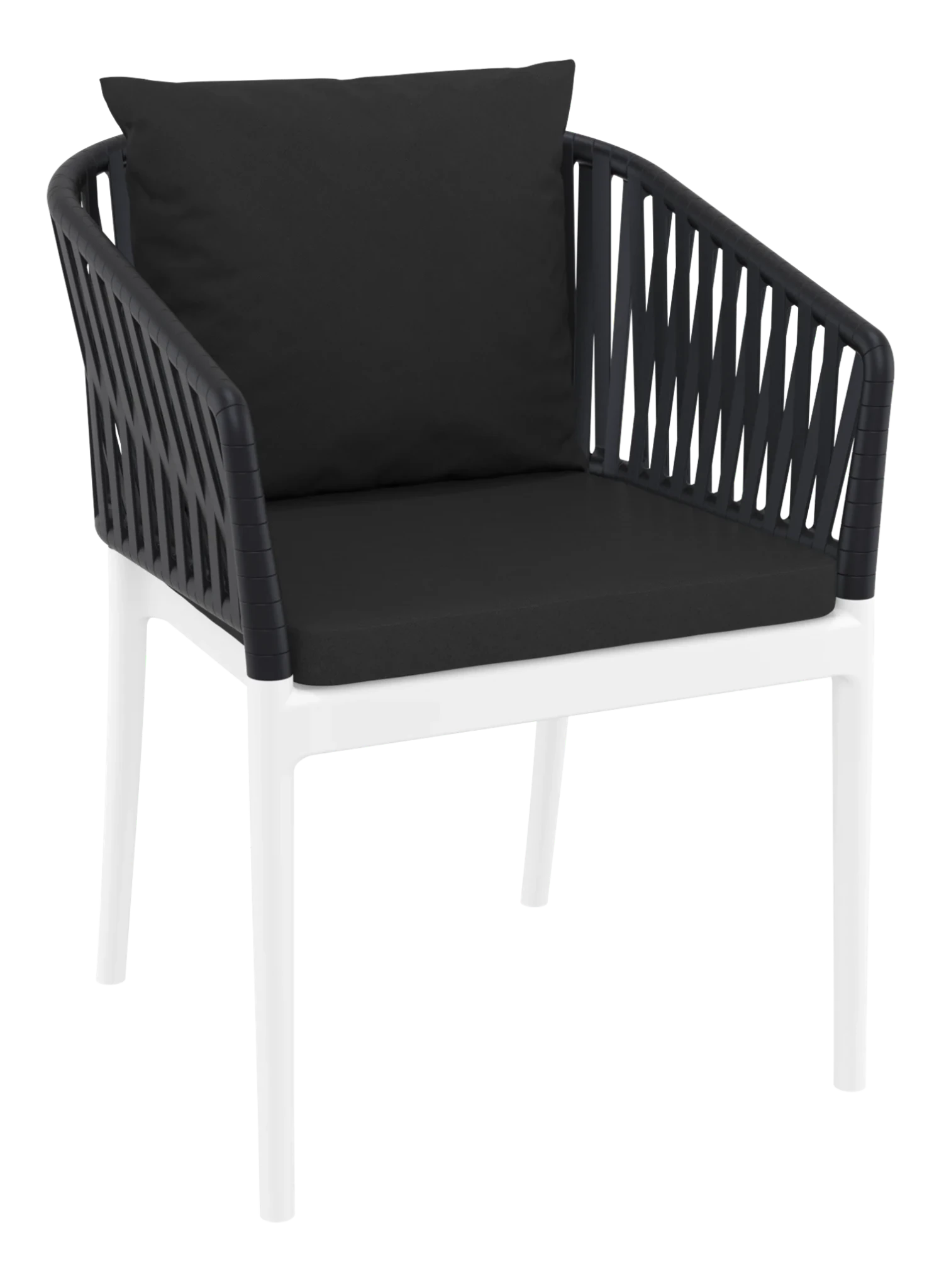 Siesta Portofino Armchair White & Black Black Cushions | Office Furniture Designs