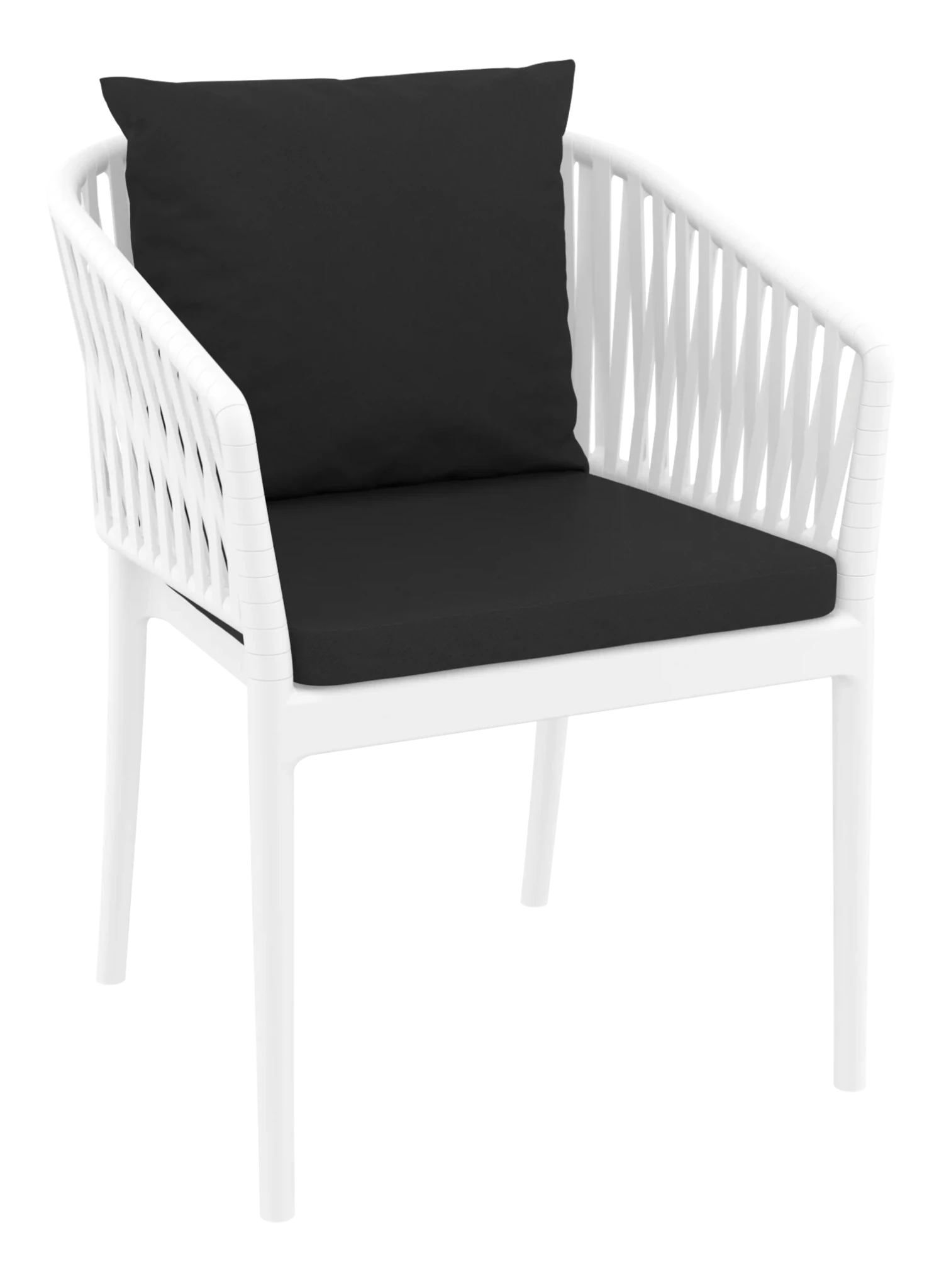 Siesta Portofino Armchair White Black Cushions | Office Furniture Designs