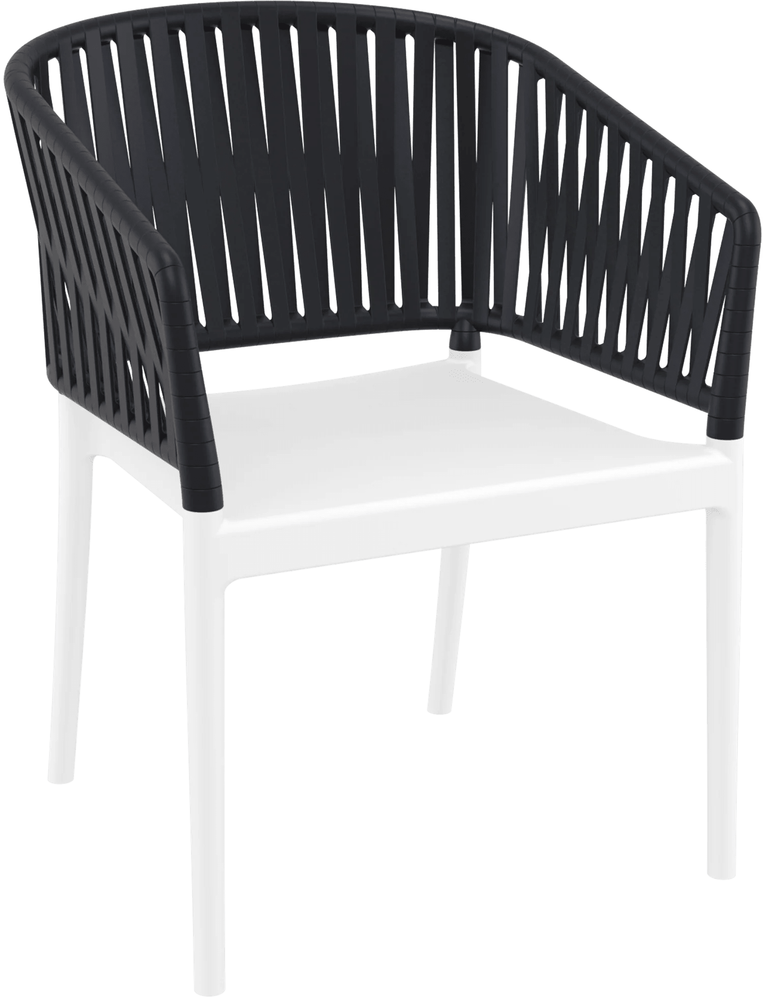 Siesta Portofino Armchair White & Black No Cushions | Office Furniture Designs