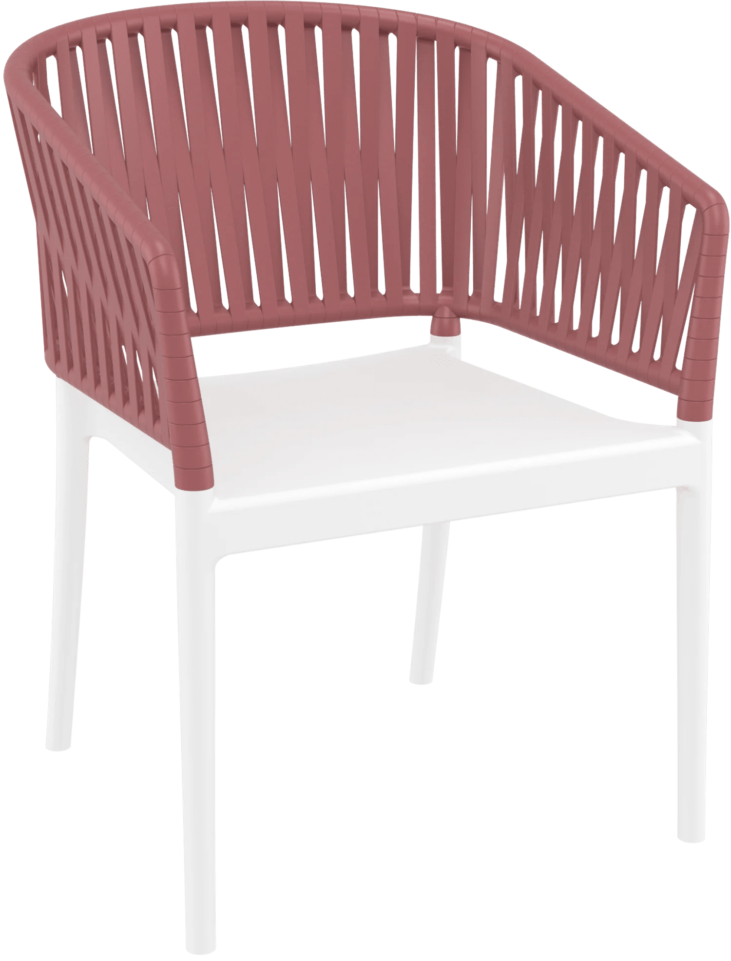 Siesta Portofino Armchair White & Marsala No Cushions | Office Furniture Designs