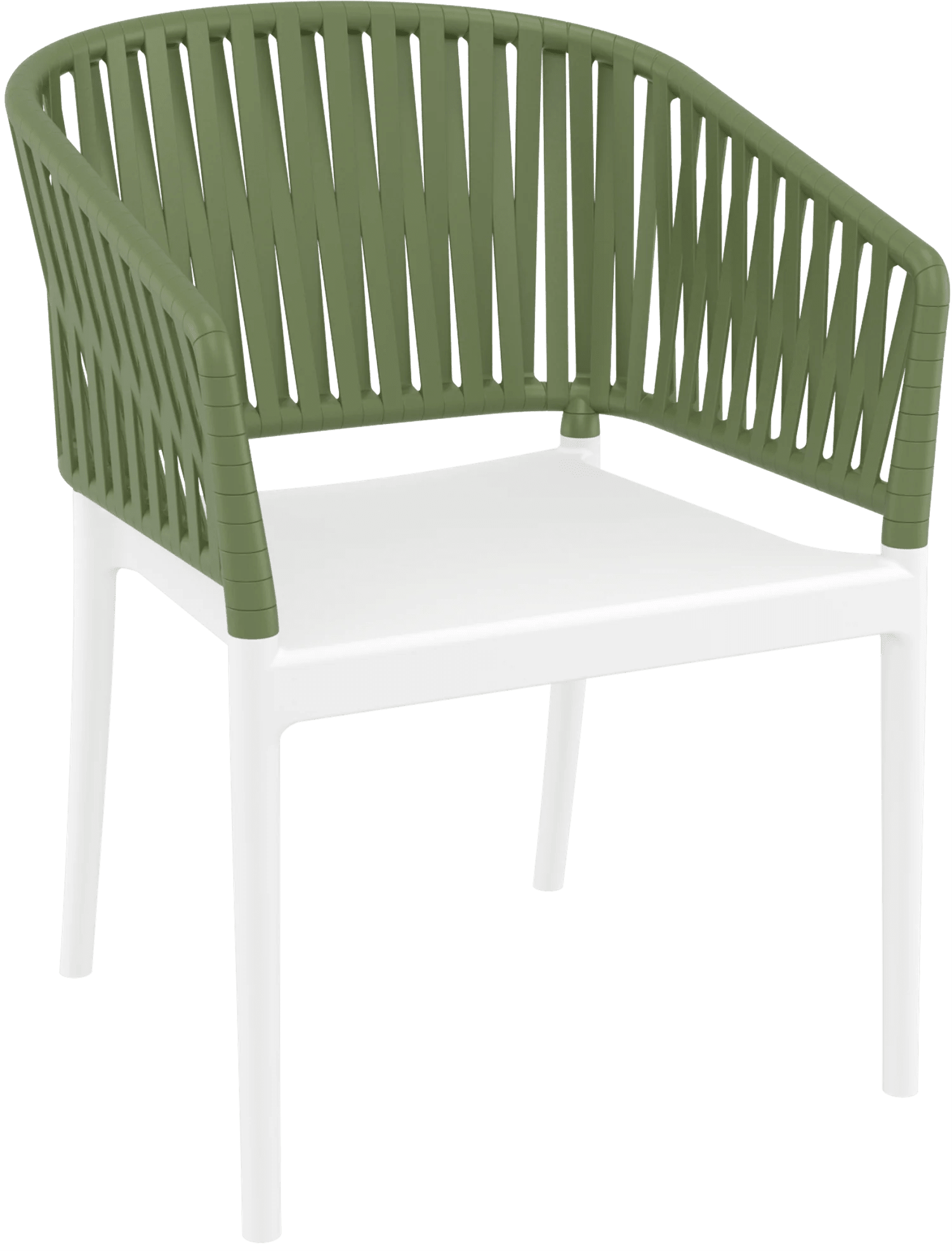 Siesta Portofino Armchair White & Olive No Cushions | Office Furniture Designs