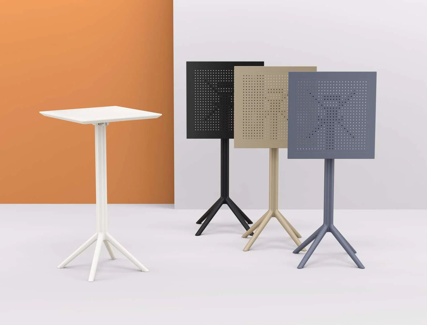 Siesta Sky Folding Bar Table 60 Square White | Office Furniture Designs