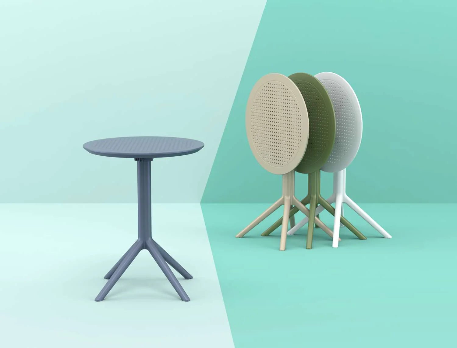 Siesta Sky Folding Table 60 Round White | Office Furniture Designs