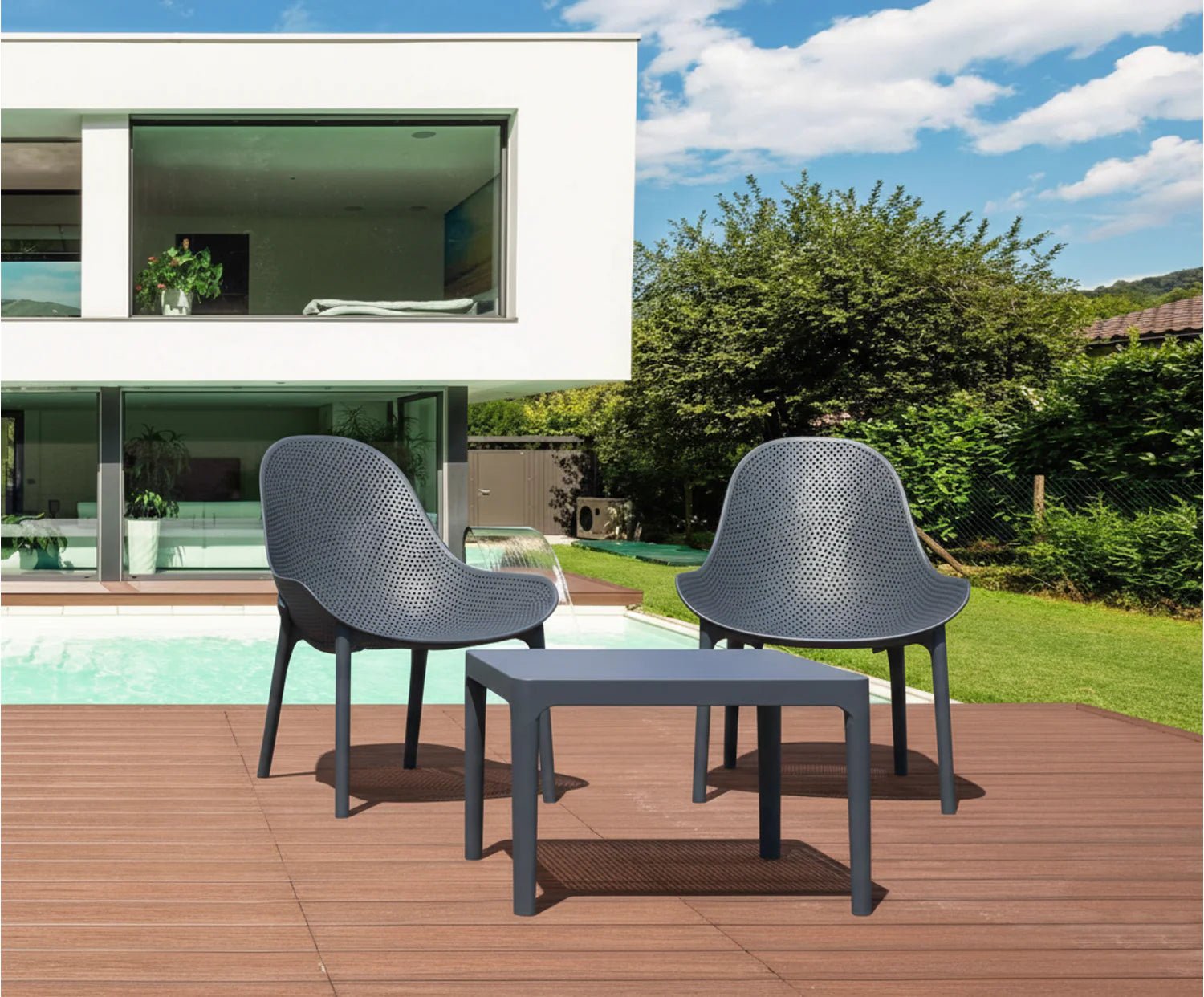Siesta Sky Lounge 3 Piece Set with Side Table Anthracite | Office Furniture Designs