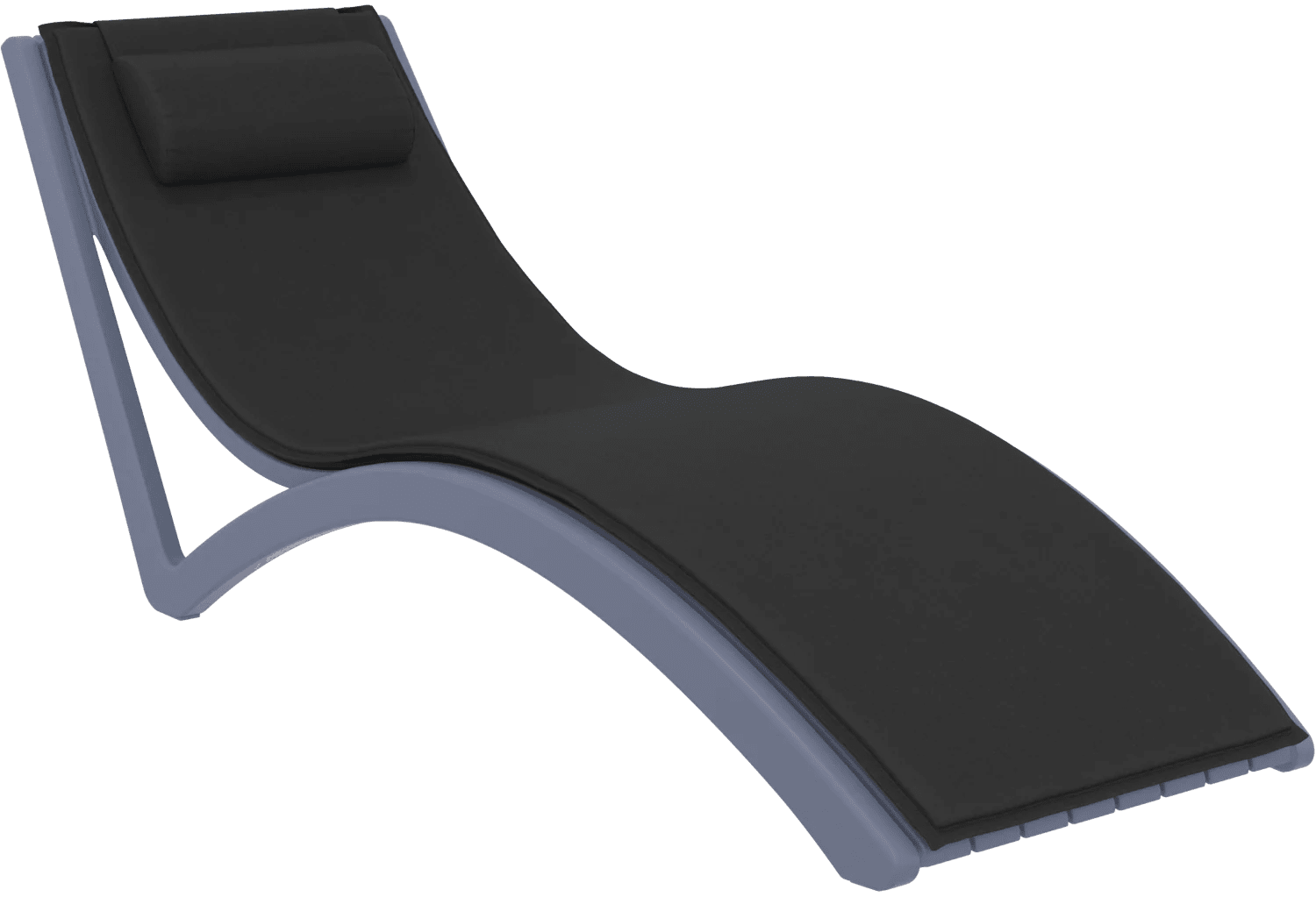 Siesta Slim Sunlounger Black Seat Cushion + Pillow Anthracite | Office Furniture Designs