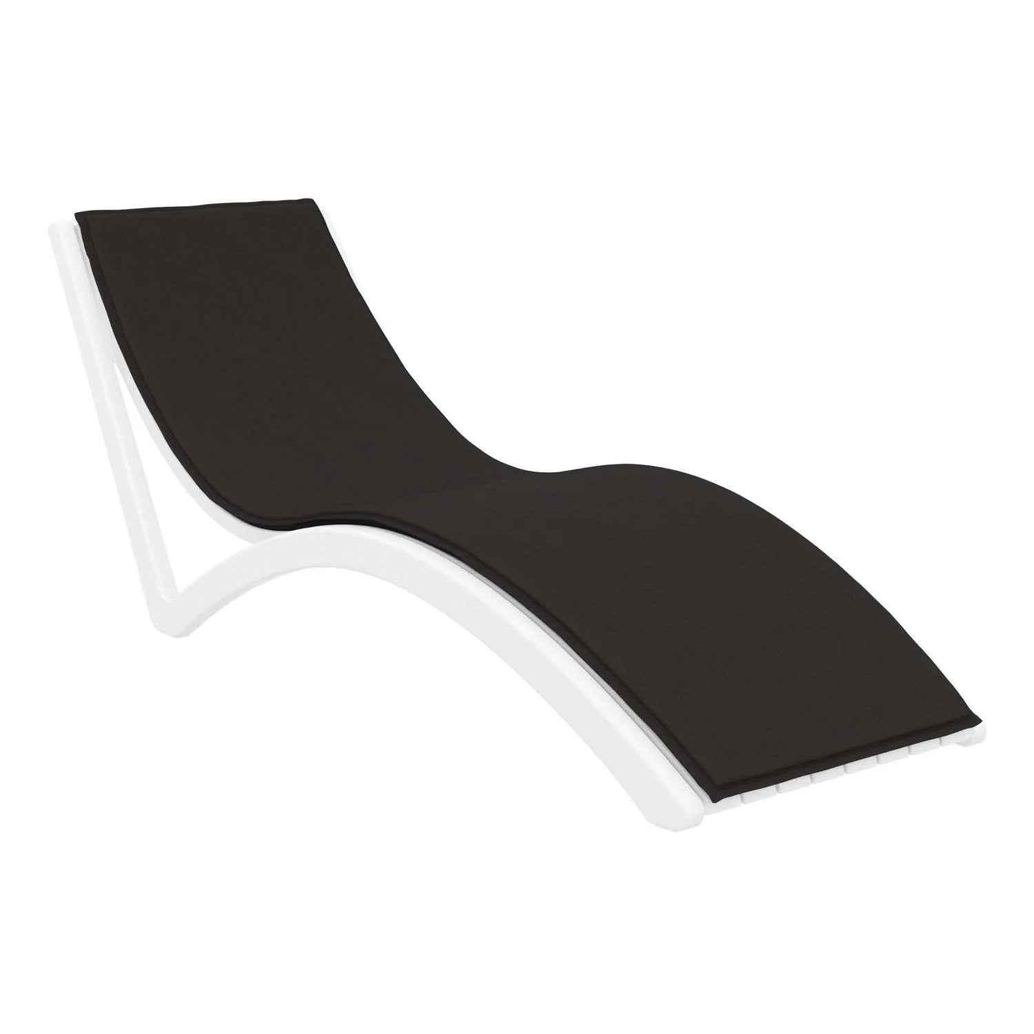 Siesta Slim Sunlounger Black Seat Cushion White | Office Furniture Designs