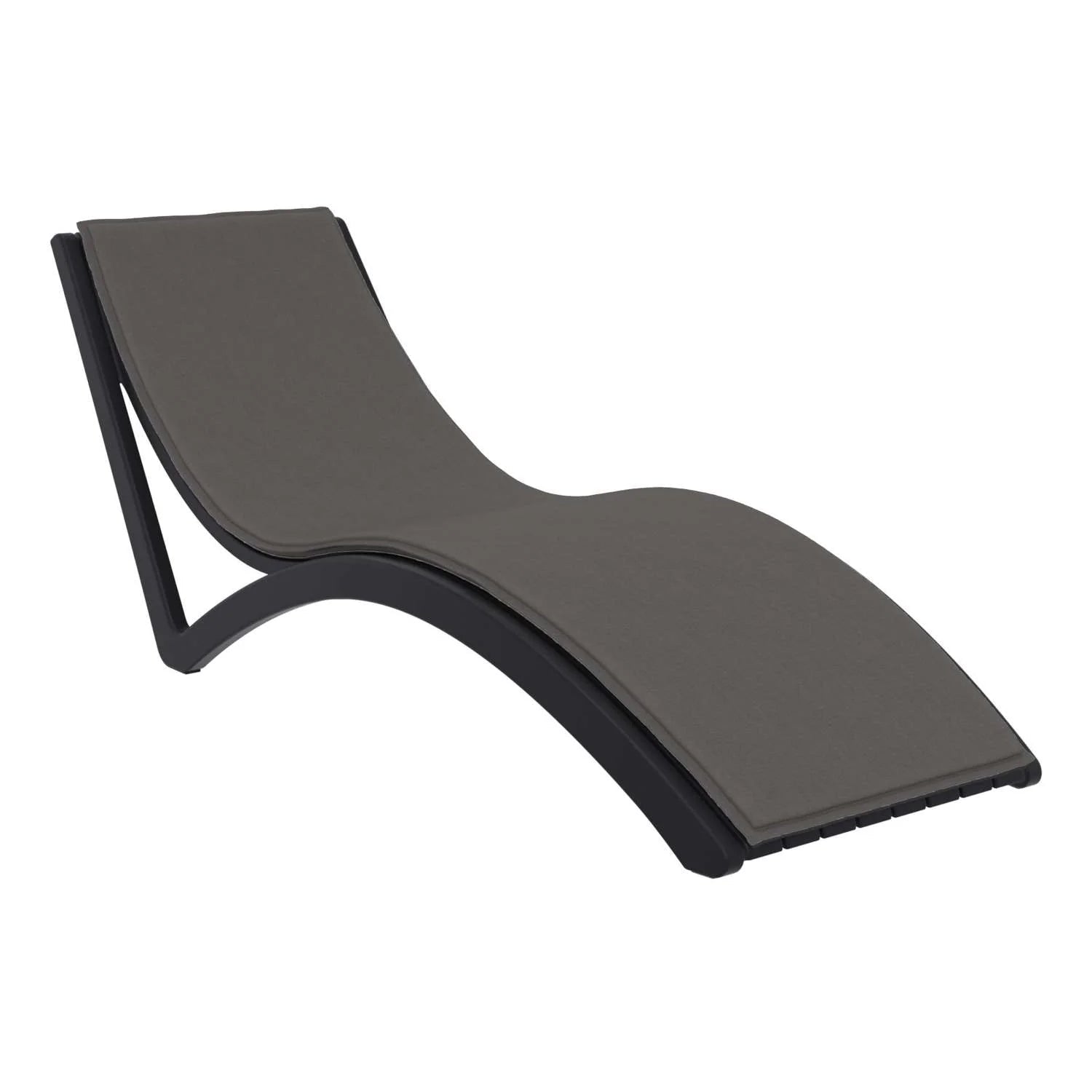 Siesta Slim Sunlounger Dark Grey Seat Cushion Black | Office Furniture Designs