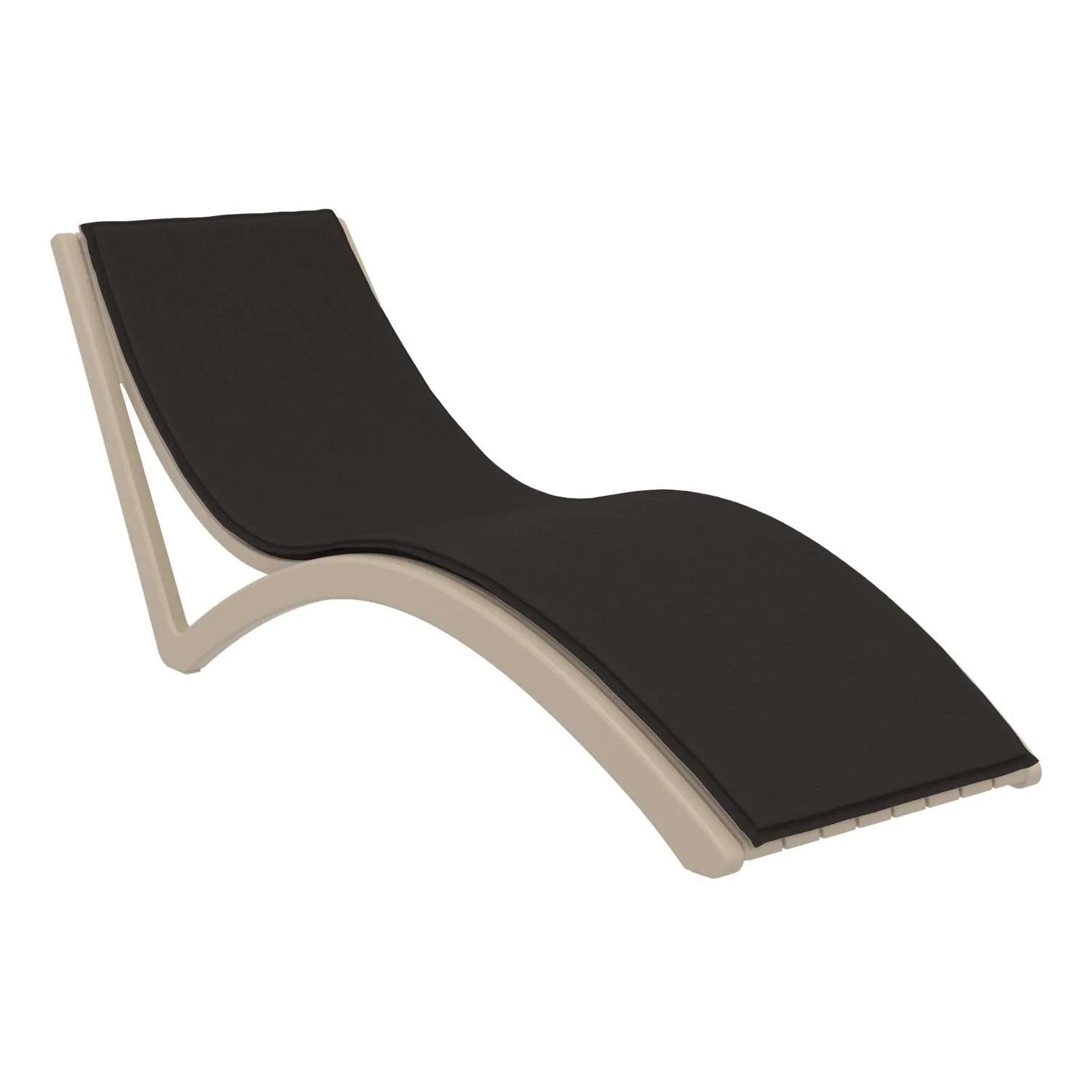 Siesta Slim Sunlounger Dark Grey Seat Cushion + Pillow Taupe | Office Furniture Designs
