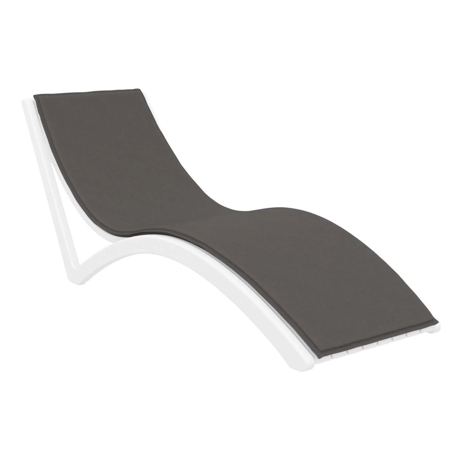 Siesta Slim Sunlounger Dark Grey Seat Cushion White | Office Furniture Designs