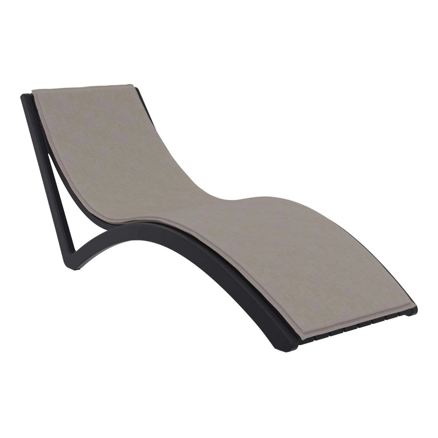 Siesta Slim Sunlounger Light Brown Seat Cushion Black | Office Furniture Designs