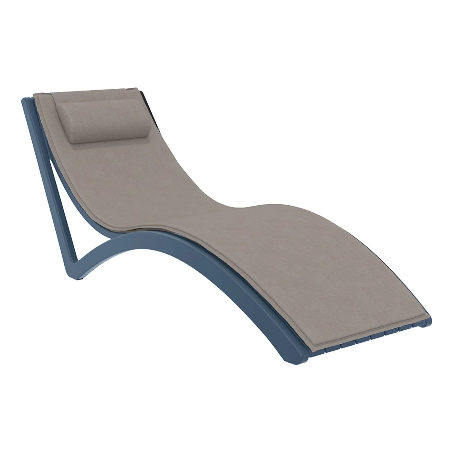 Siesta Slim Sunlounger Light Brown Seat Cushion + Pillow Anthracite | Office Furniture Designs