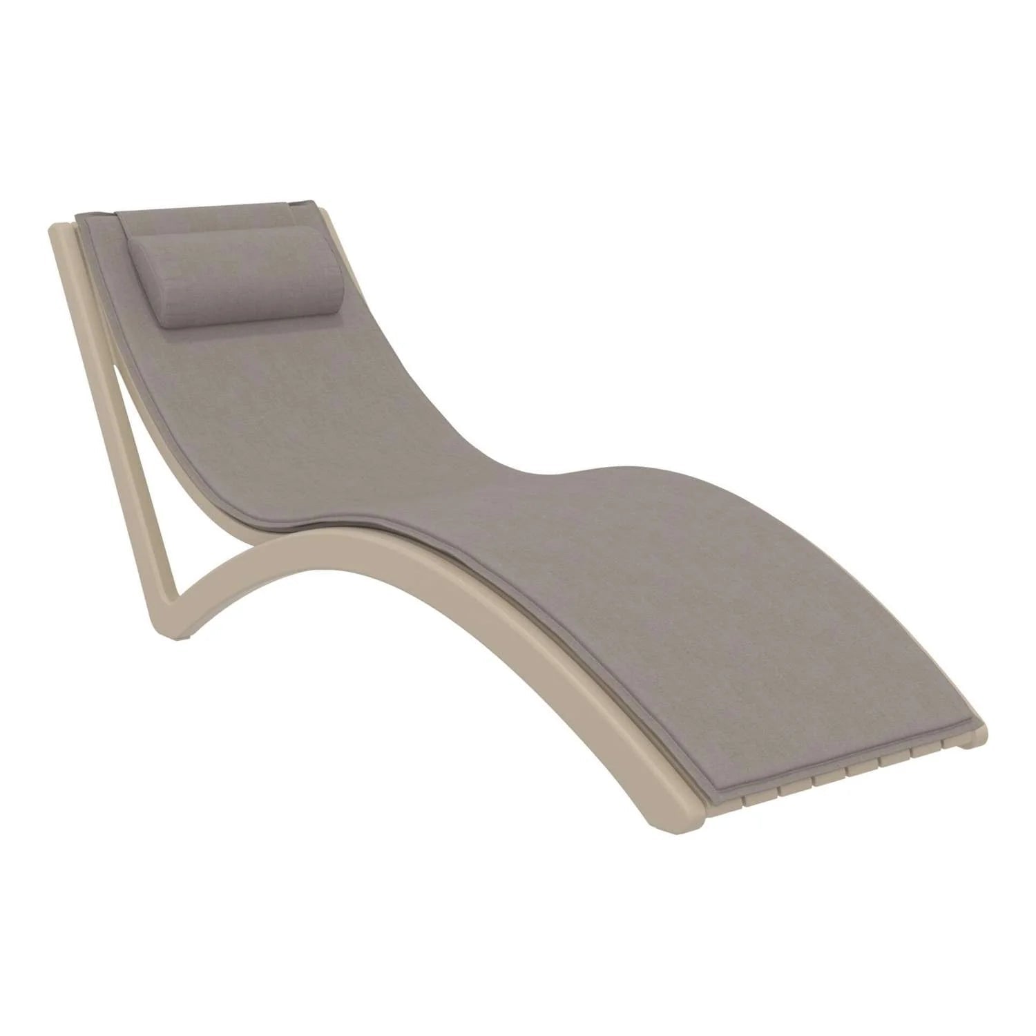 Siesta Slim Sunlounger Light Brown Seat Cushion + Pillow Taupe | Office Furniture Designs