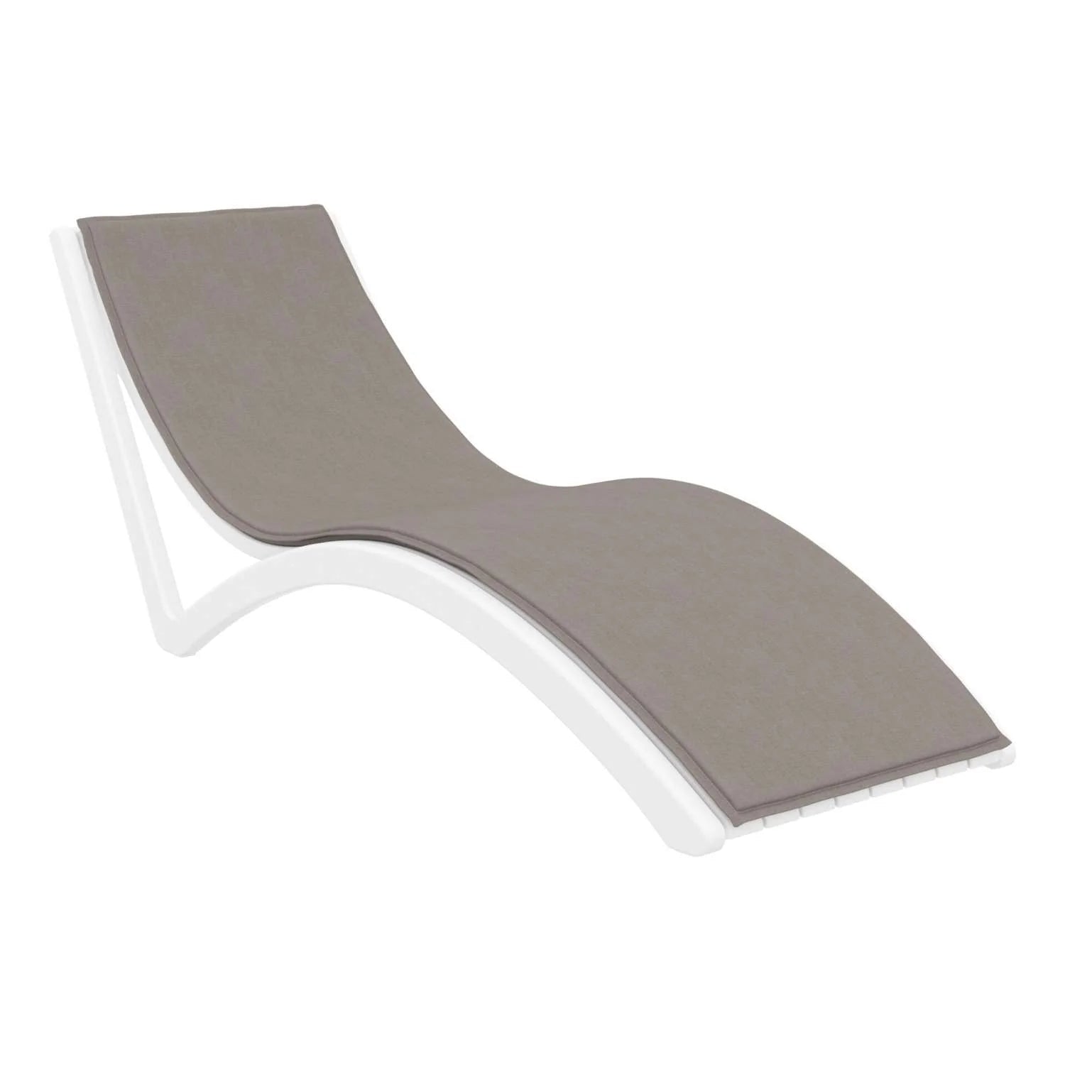Siesta Slim Sunlounger Light Brown Seat Cushion White | Office Furniture Designs