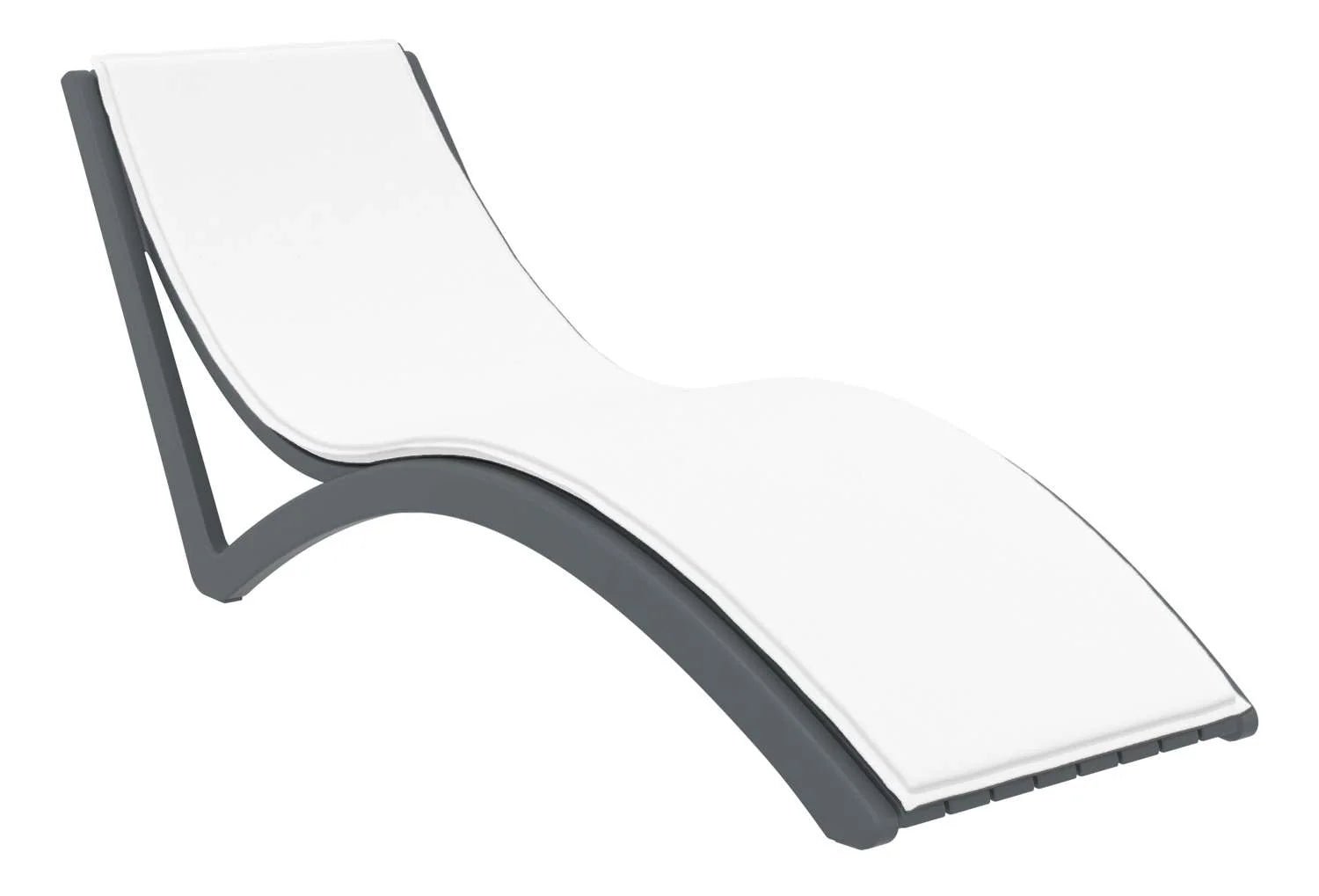 Siesta Slim Sunlounger White Seat Cushion Anthracite | Office Furniture Designs