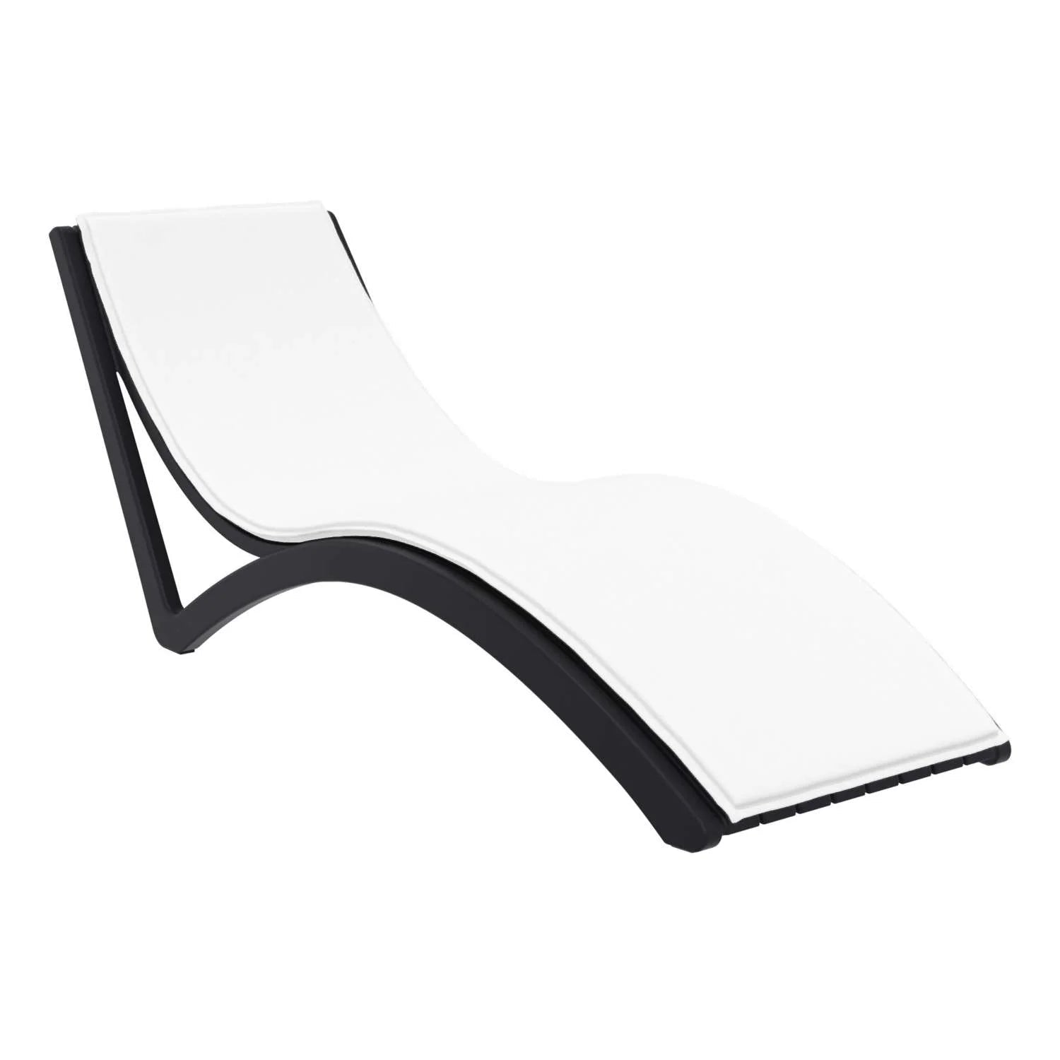 Siesta Slim Sunlounger White Seat Cushion Black | Office Furniture Designs