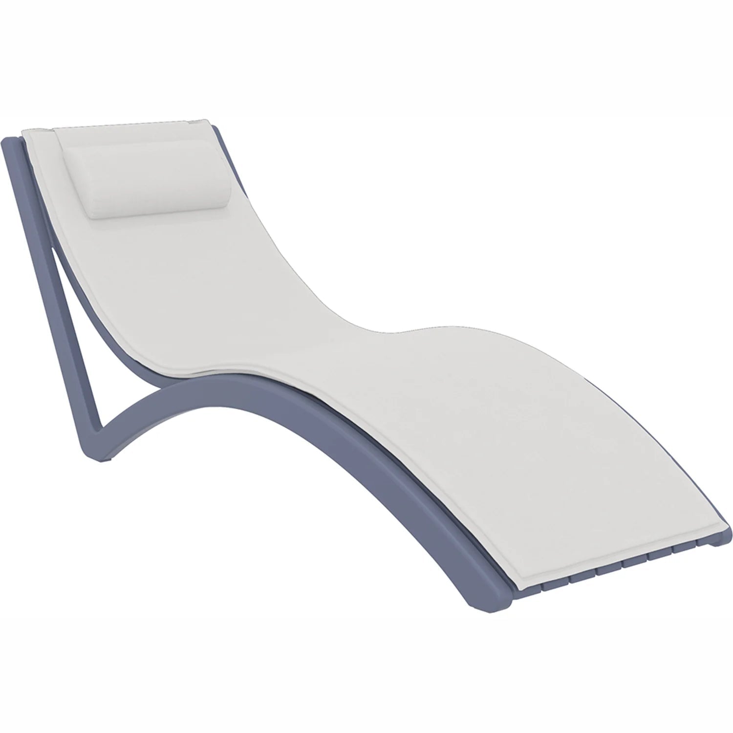 Siesta Slim Sunlounger White Seat Cushion + Pillow Anthracite | Office Furniture Designs