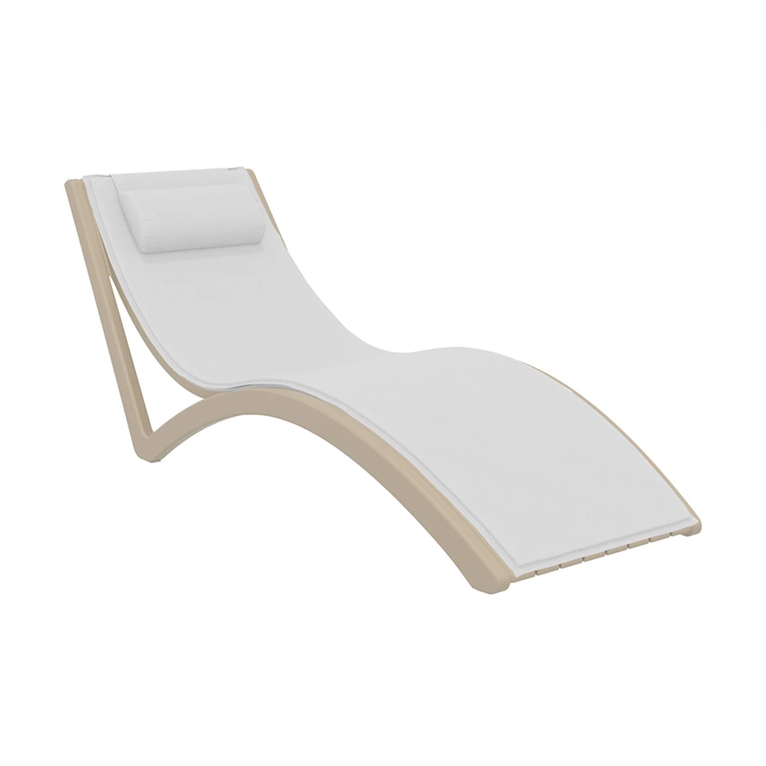 Siesta Slim Sunlounger White Seat Cushion + Pillow Taupe | Office Furniture Designs