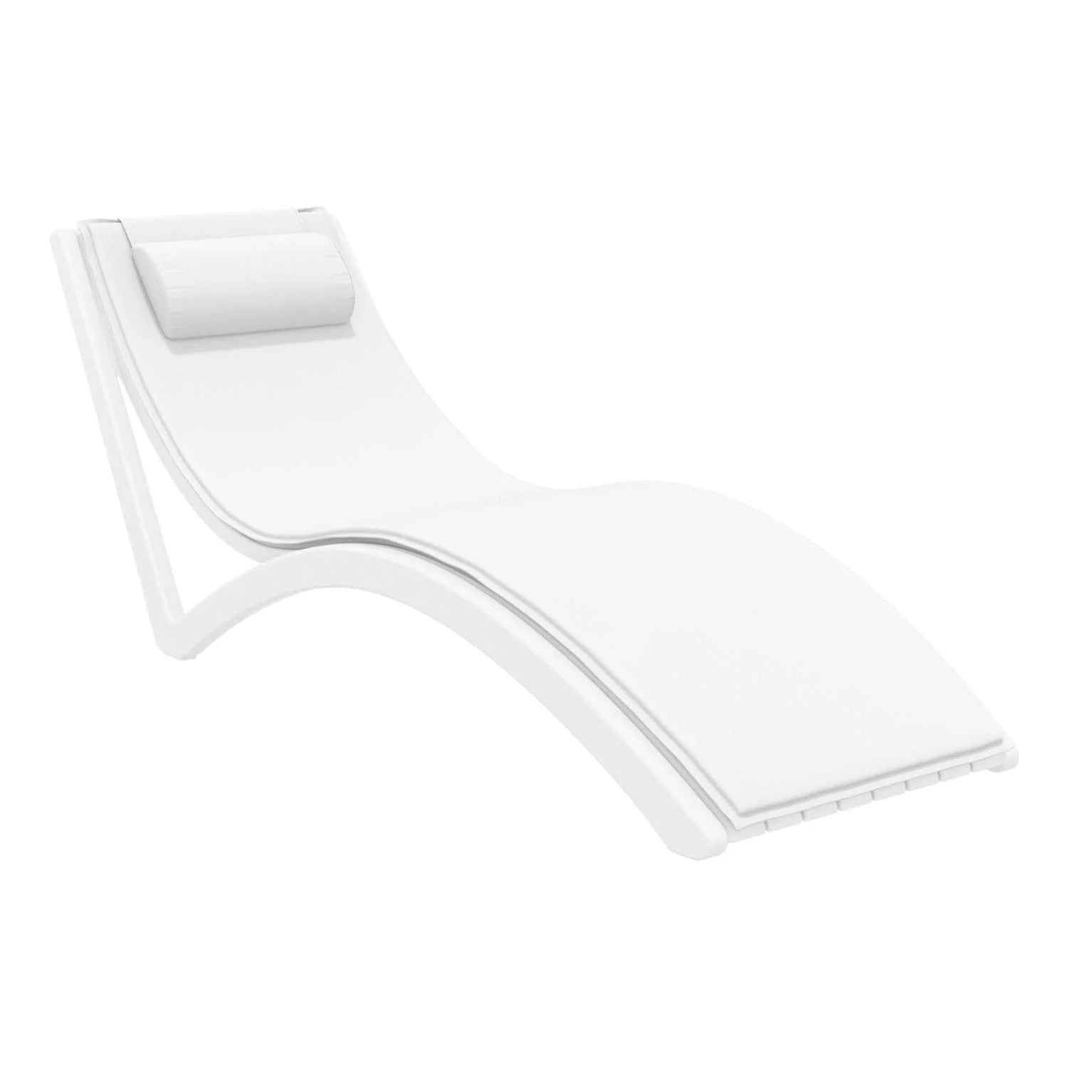 Siesta Slim Sunlounger White Seat Cushion + Pillow White | Office Furniture Designs