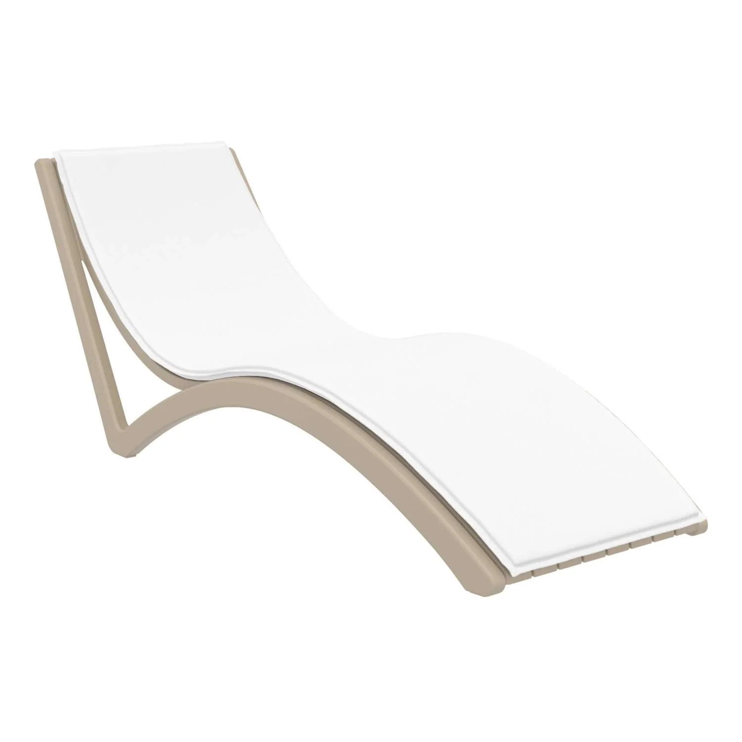 Siesta Slim Sunlounger White Seat Cushion Taupe | Office Furniture Designs