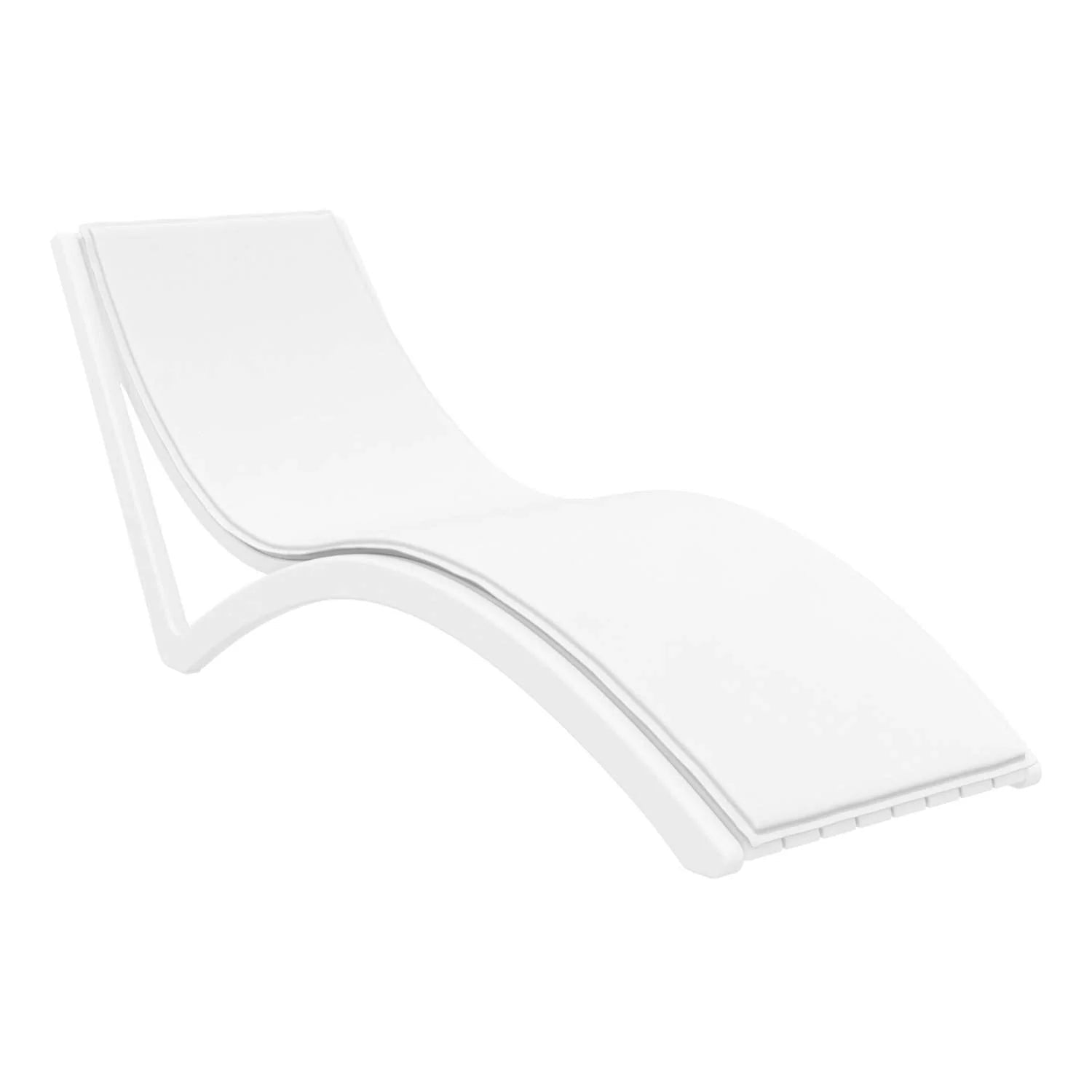 Siesta Slim Sunlounger White Seat Cushion White | Office Furniture Designs
