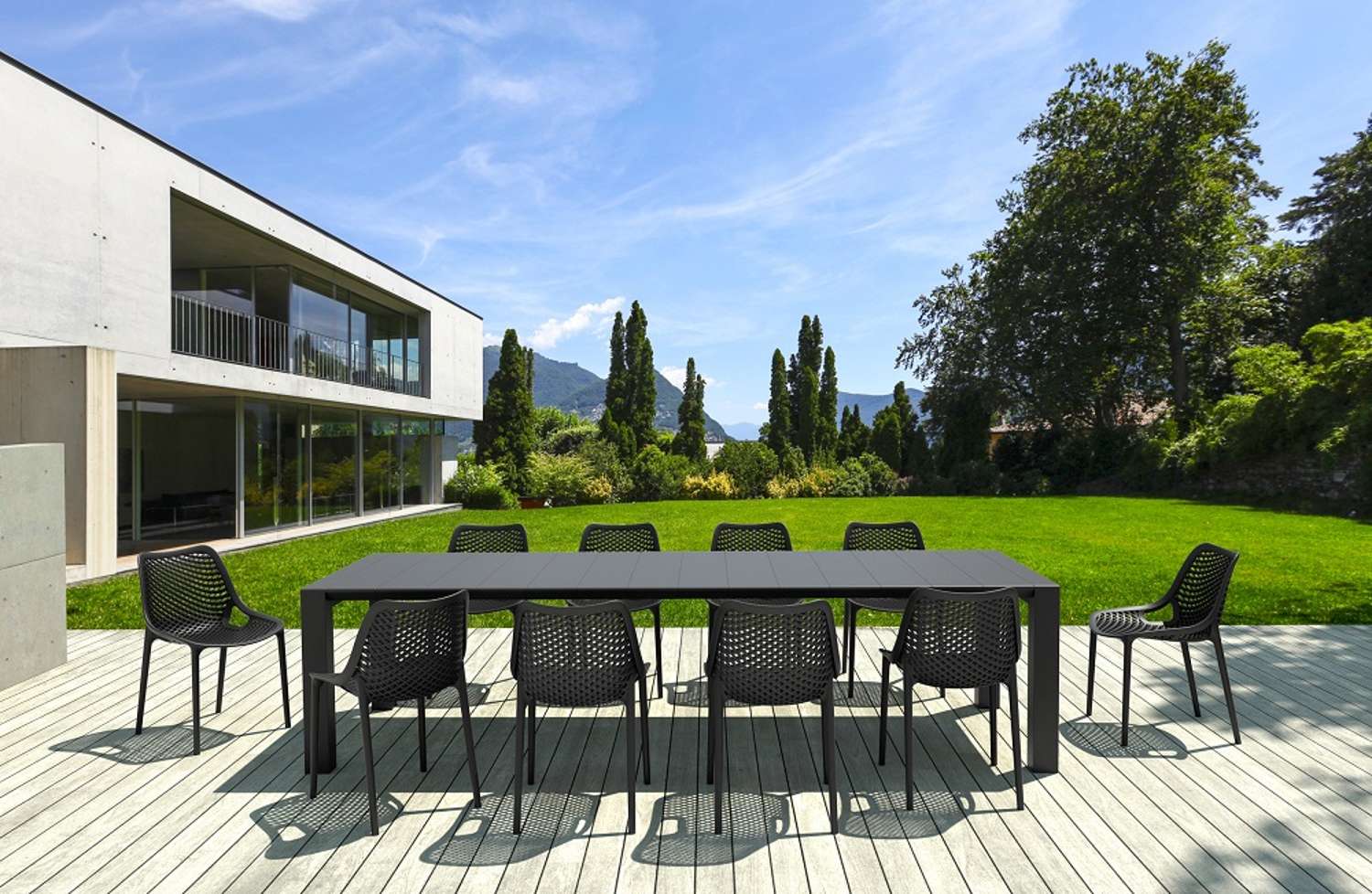 Siesta Vegas 10 Seater Dining Set with Air Chair Black | Office Furniture Designs