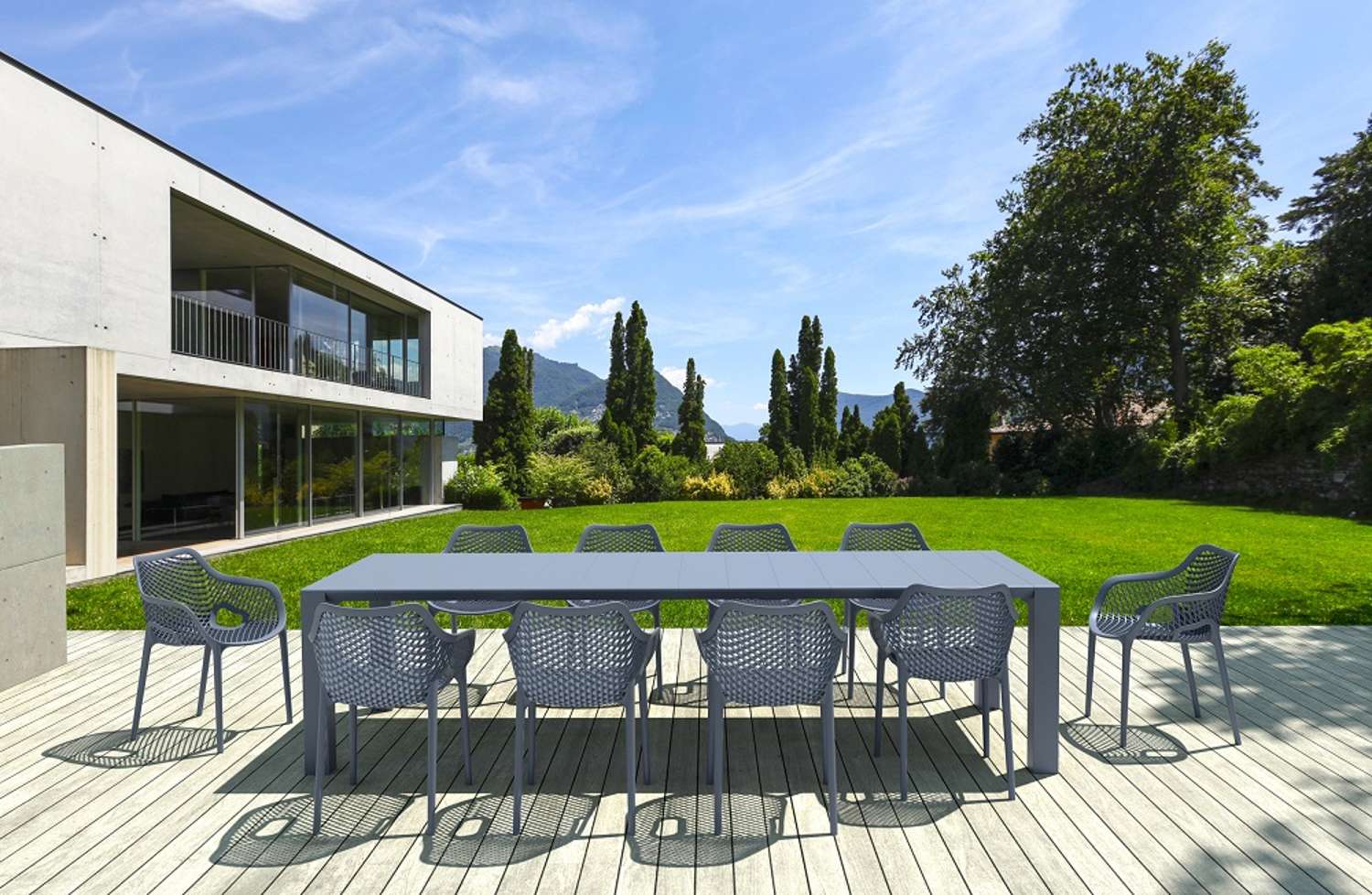 Siesta Vegas 10 Seater Dining Set with Air XL Arm Chair Anthracite | Office Furniture Designs