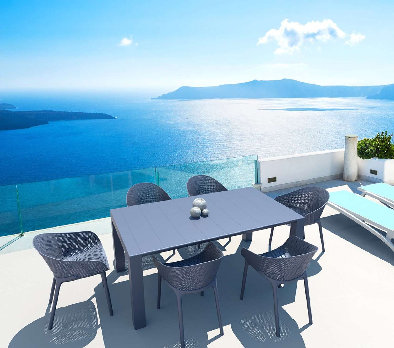 Siesta Vegas Outdoor 6 Seater Arm Chair Setting Anthracite | Office Furniture Designs