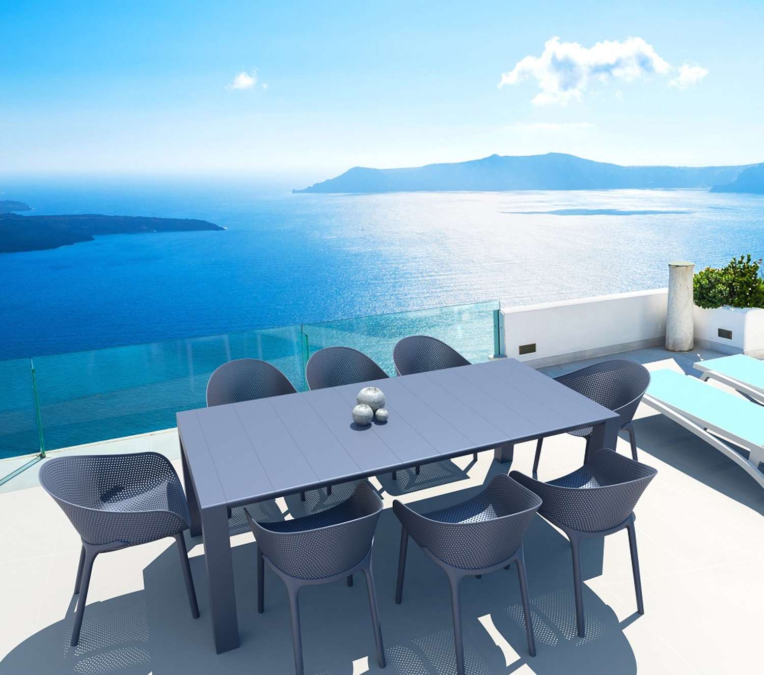 Siesta Vegas Outdoor 8 Seater Arm Chair Setting Anthracite | Office Furniture Designs