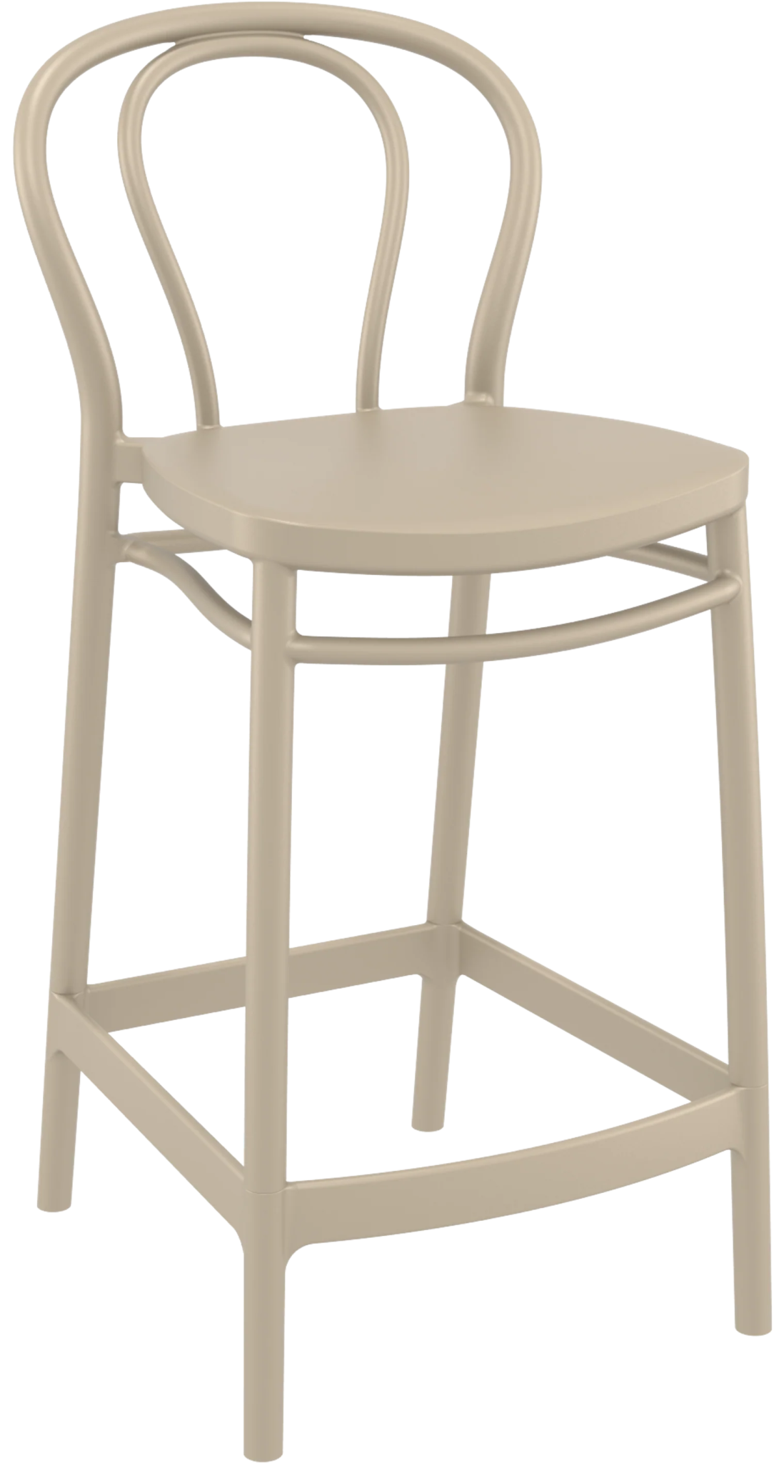 Siesta Victor Barstool 65cm - Counter Height Taupe | Office Furniture Designs