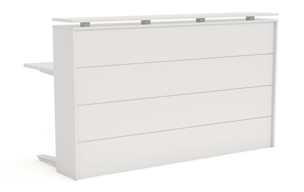 Small Reception Counter Australia | Axis White Reception Desk with GECA Certification | Office Furniture Designs
