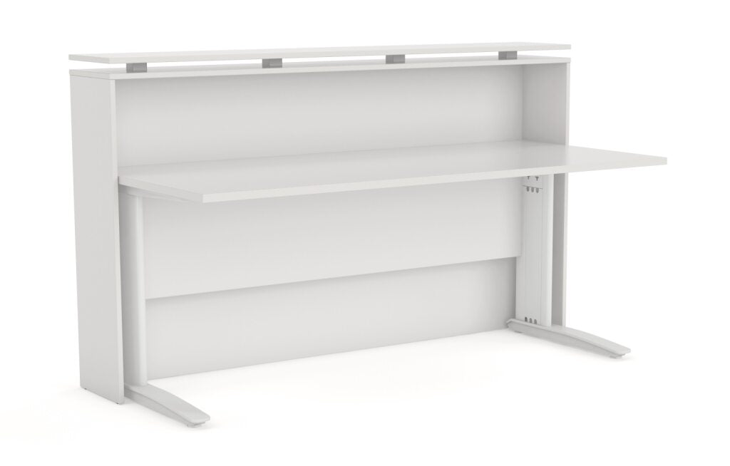 Small Reception Counter Australia | Axis White Reception Desk with GECA Certification | Office Furniture Designs