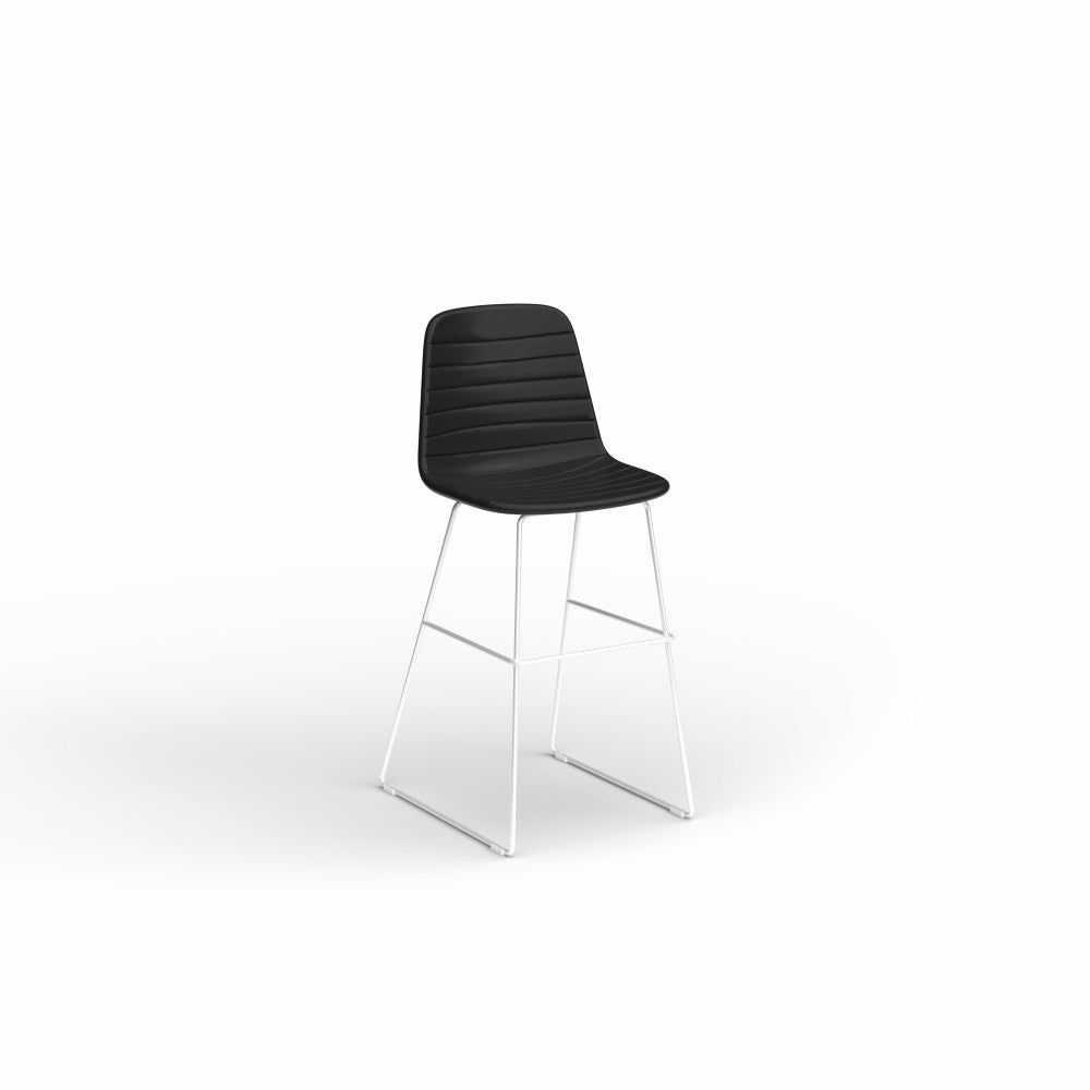 Sofia Barstool PU Leather White & Black | Office Furniture Designs