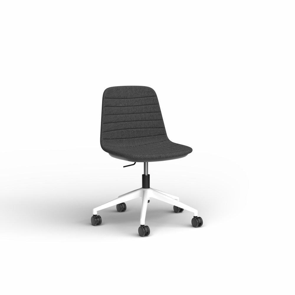 Sofia Office Chair Fabric Lift White & Pewter - Office Furniture Designs