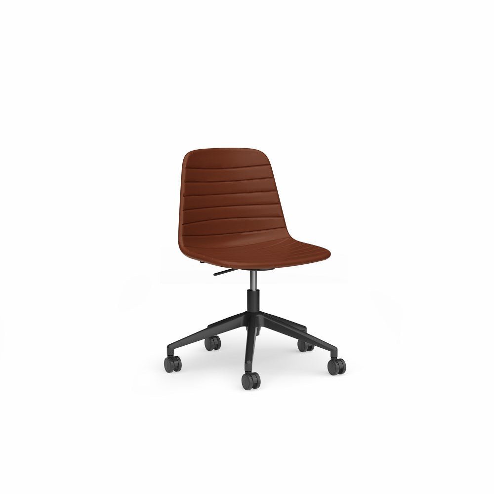 Sofia Office Chair PU Leather Lift Brown & Black | Office Furniture Designs