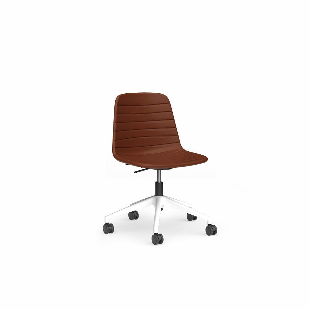 Sofia Office Chair PU Leather Lift With Tilt Brown & White - Office Furniture Designs