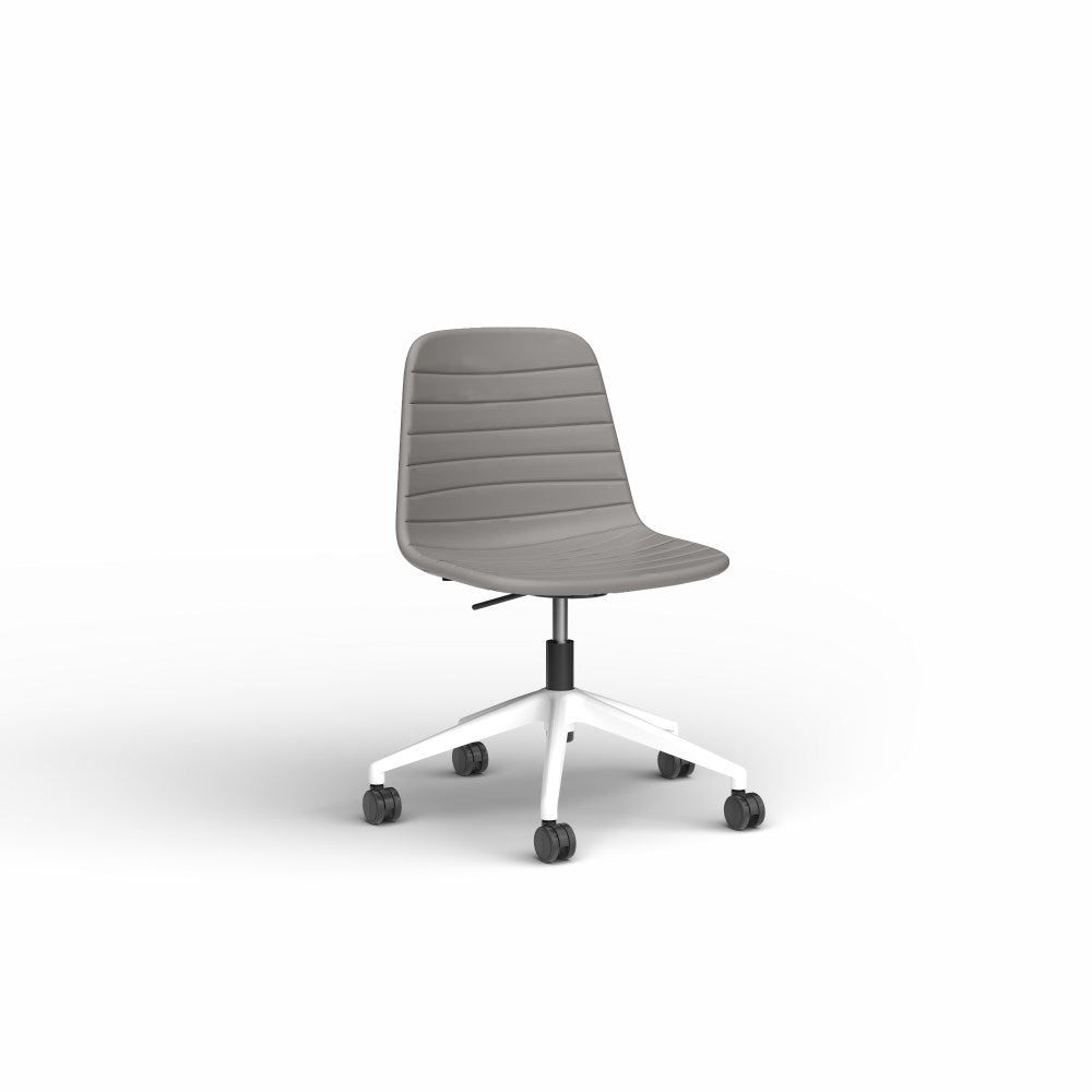 Sofia Office Chair PU Leather Lift With Tilt Grey & White - Office Furniture Designs