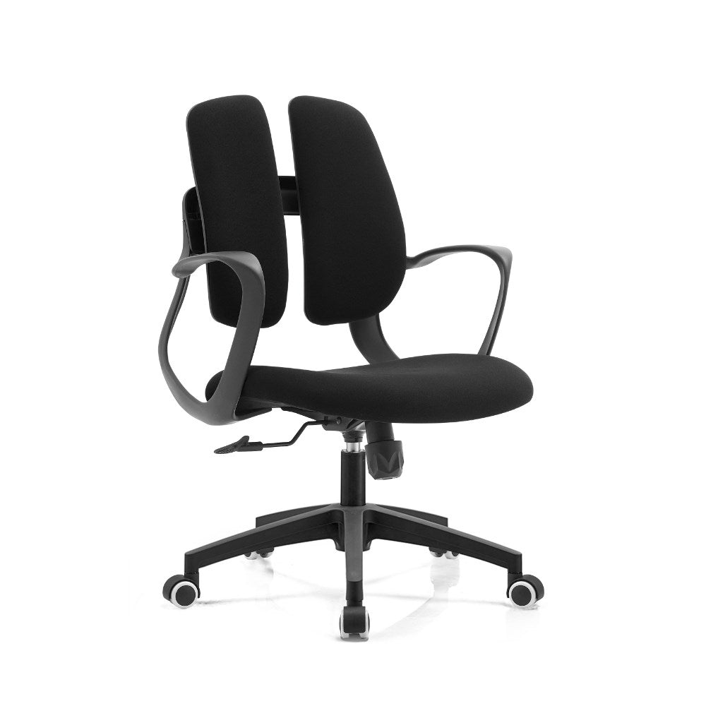 Splitz Ergonomic Chair With Arms Black Fabric Seat And Back | Office Furniture Designs