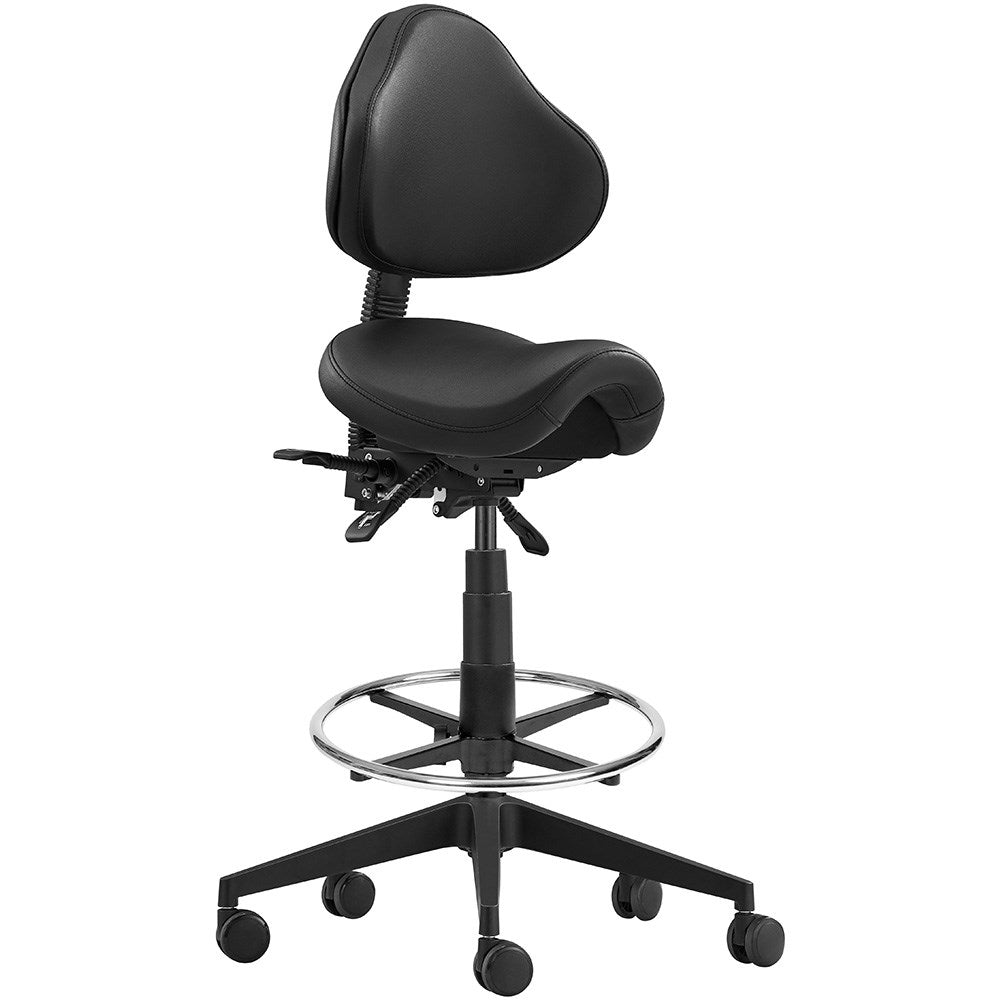 Stage Industrial Stool Black PU 700 - 1000mm H Drafting Black | Office Furniture Designs