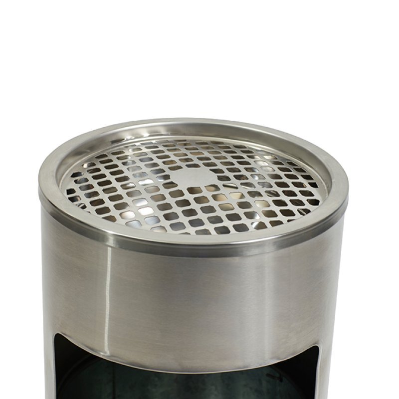 Stainless Steel Lobby Bin with Ashtray 10L | Office Furniture Designs