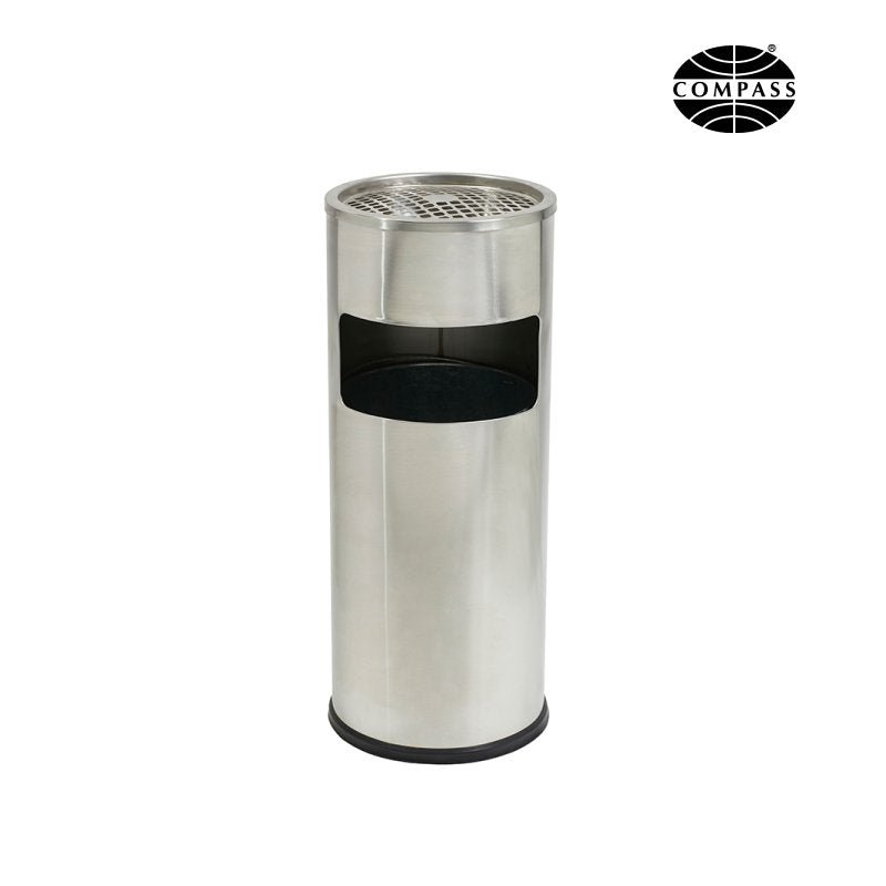 Stainless Steel Lobby Bin with Ashtray 10L | Office Furniture Designs