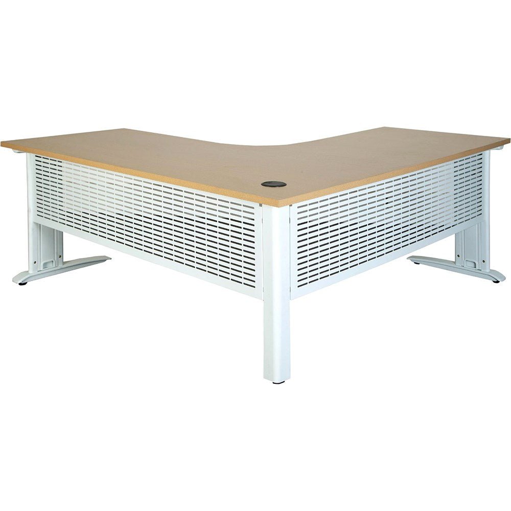 Summit Corner Workstation 1500W x 1500D x 750H Beech & White | Office Furniture Designs