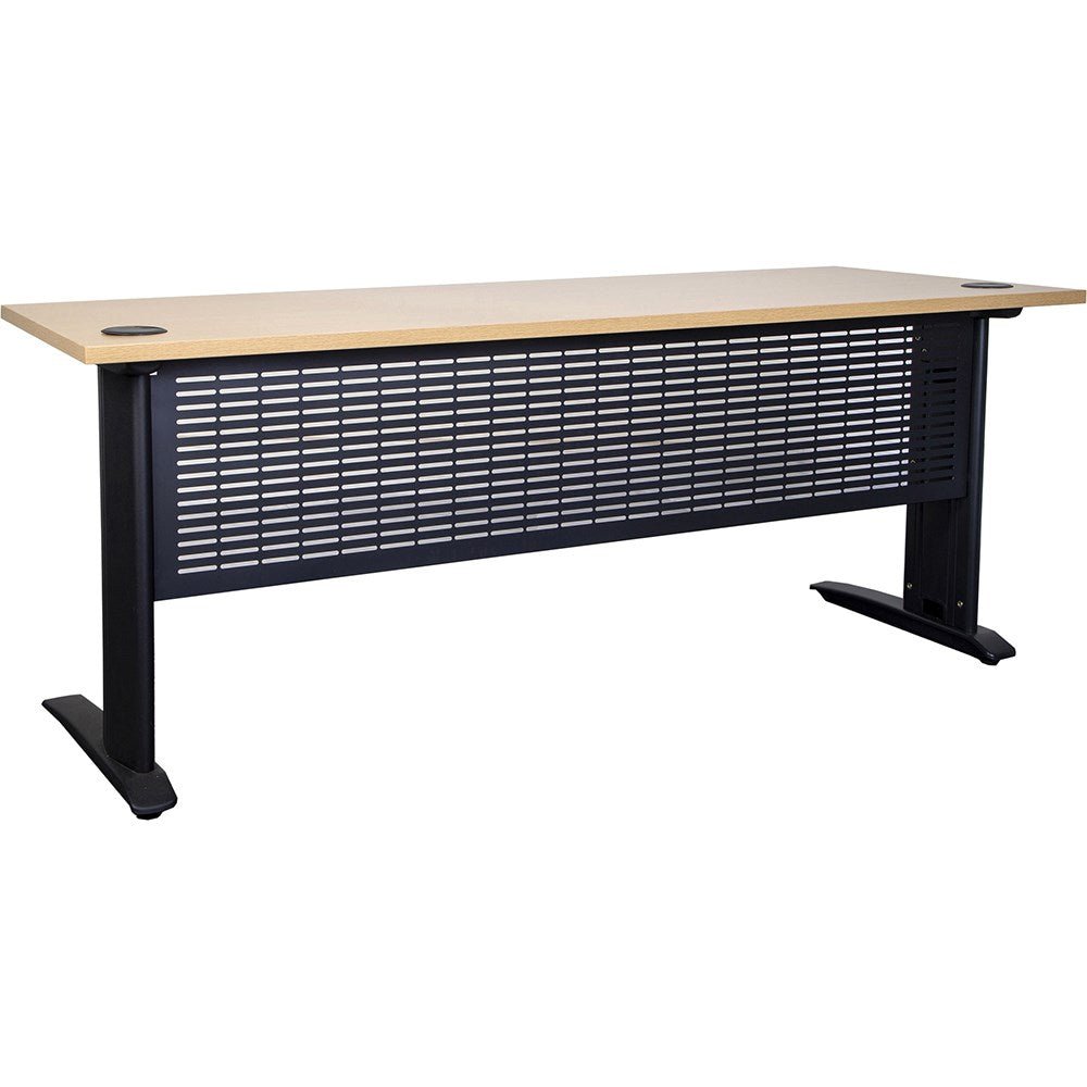 Summit Straight Desk Desk Beech & Black 1800W x 750D x 725H | Office Furniture Designs
