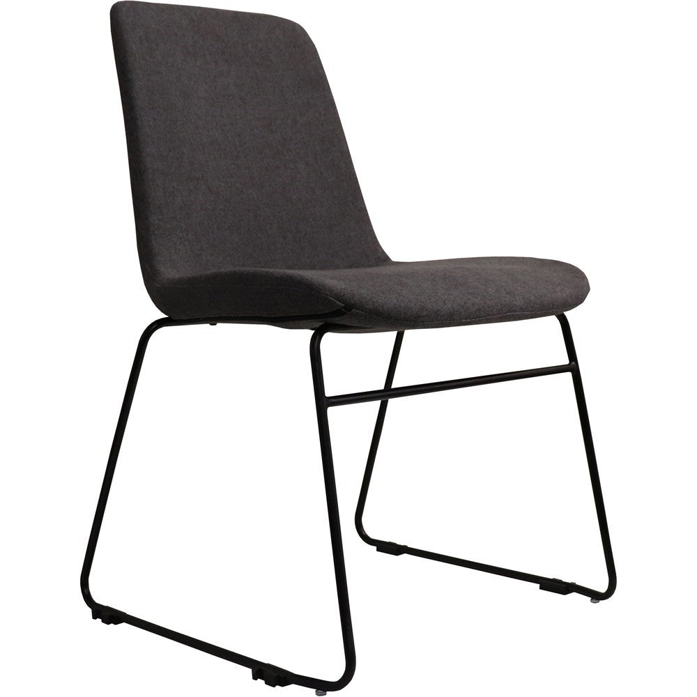 Tempo Visitor Chair Sled Base PU Black & Grey | Office Furniture Designs