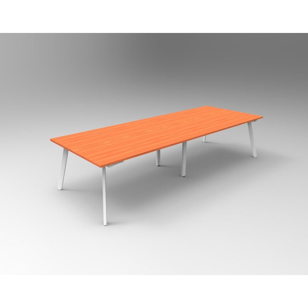 Typhoon Boardroom Table 3200W x 1200D x 730H Cherry & White | Office Furniture Designs